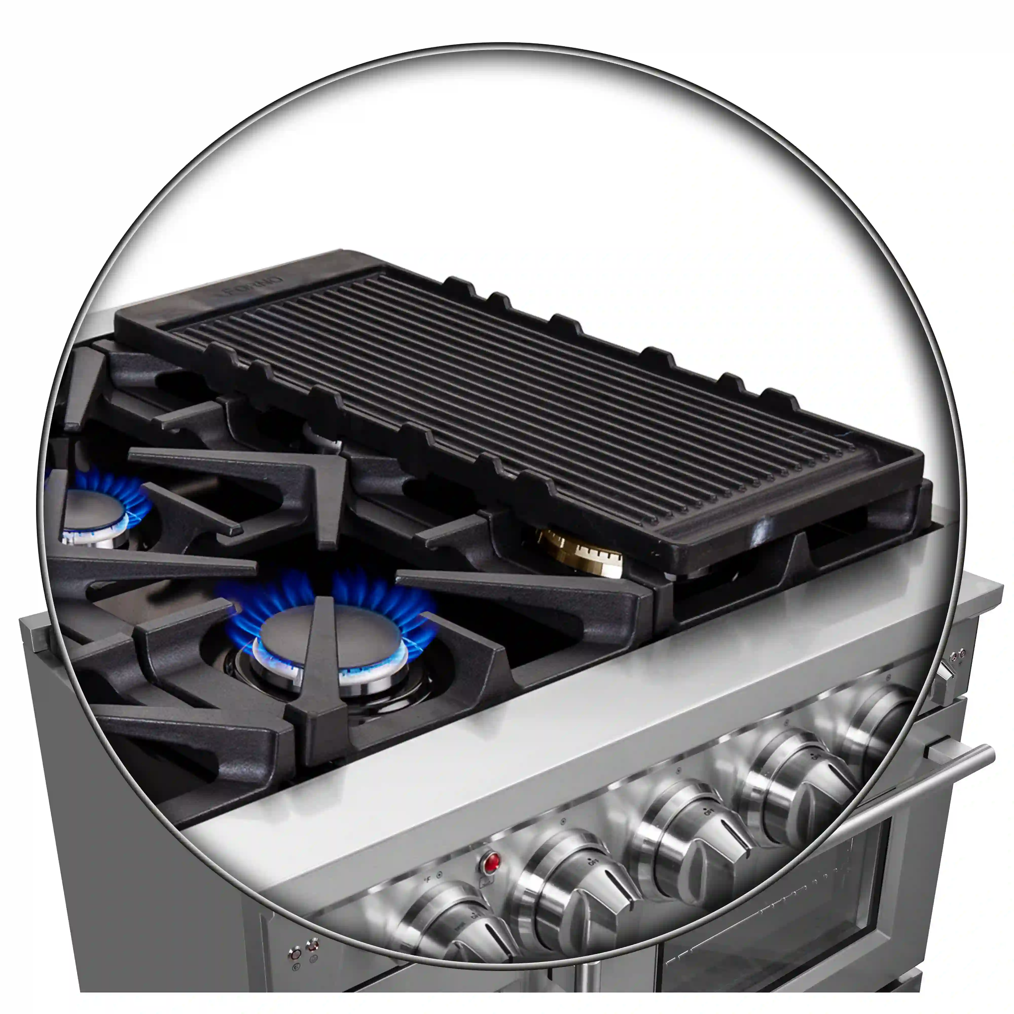 Forno Massimo 48-Inch French Door Gas Range in Stainless Steel (FFSGS6439-48) - Image 12