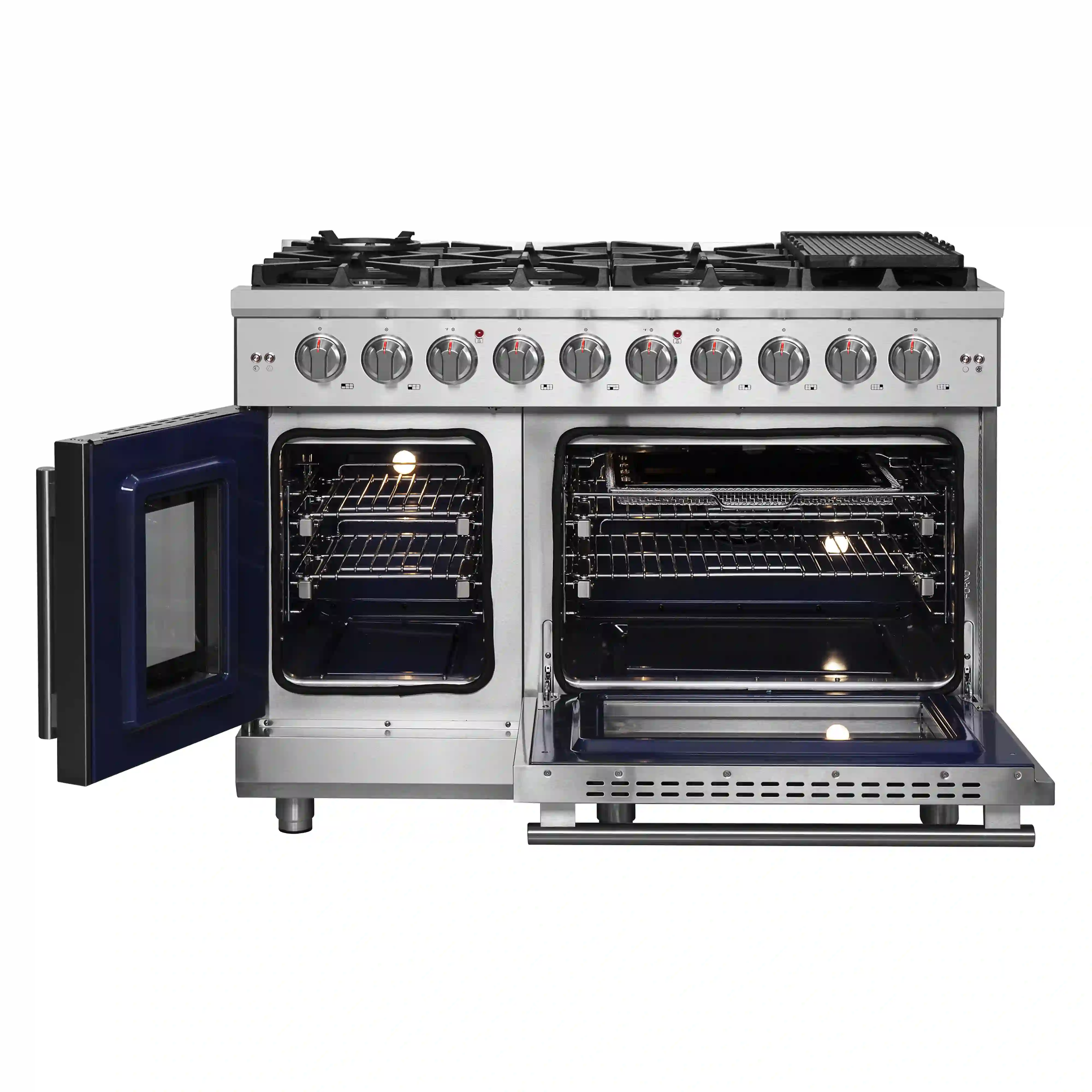Forno Massimo 48-Inch French Door Gas Range in Stainless Steel (FFSGS6439-48) - Image 3