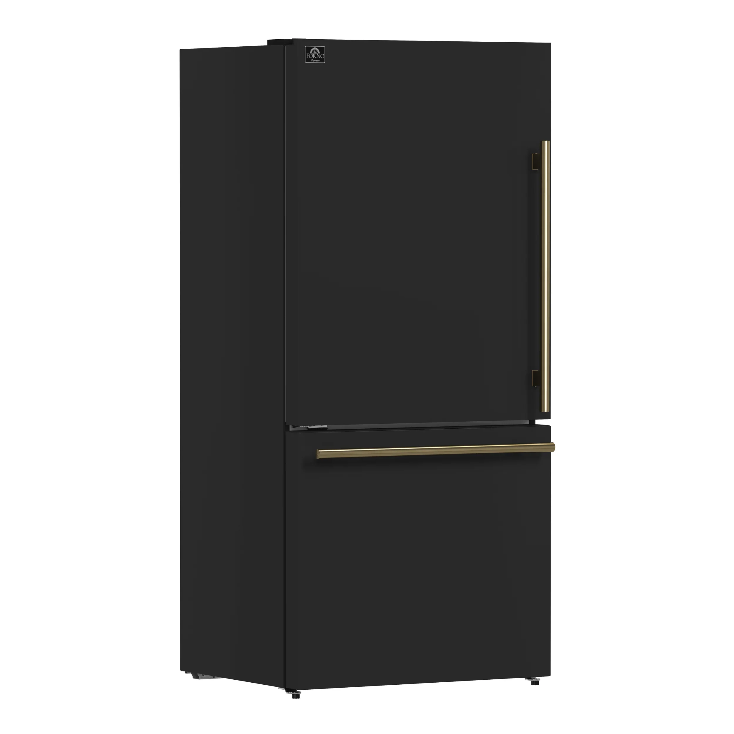 Forno Milano Espresso Package - 62-Inch, 34.4 cu. ft. Refrigerators with Bottom Freezers in Black with Antique Brass Handle (FFFFD1787-60BLK) - Image 4