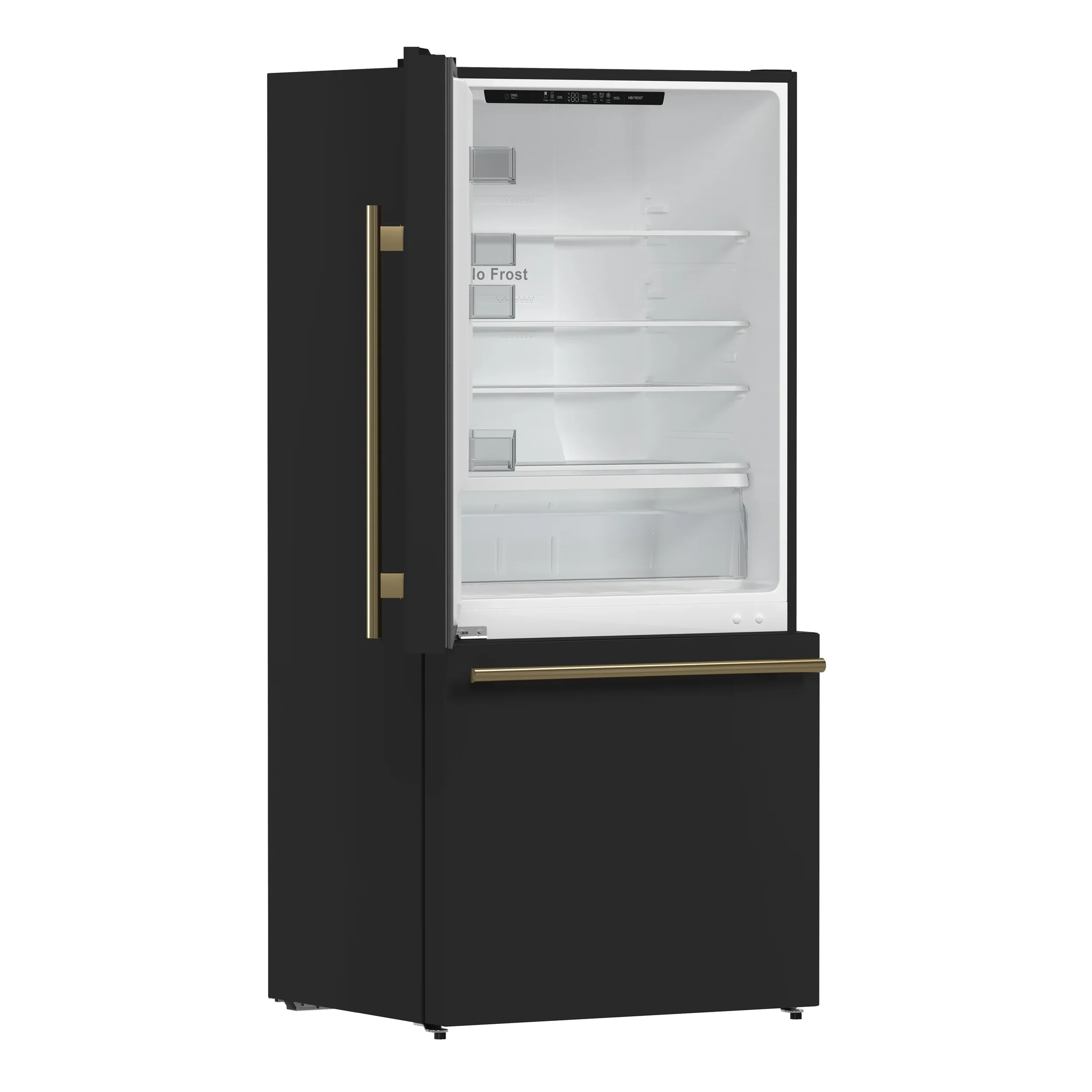 Forno Milano Espresso Package - 62-Inch, 34.4 cu. ft. Refrigerators with Bottom Freezers in Black with Antique Brass Handle (FFFFD1787-60BLK) - Image 6