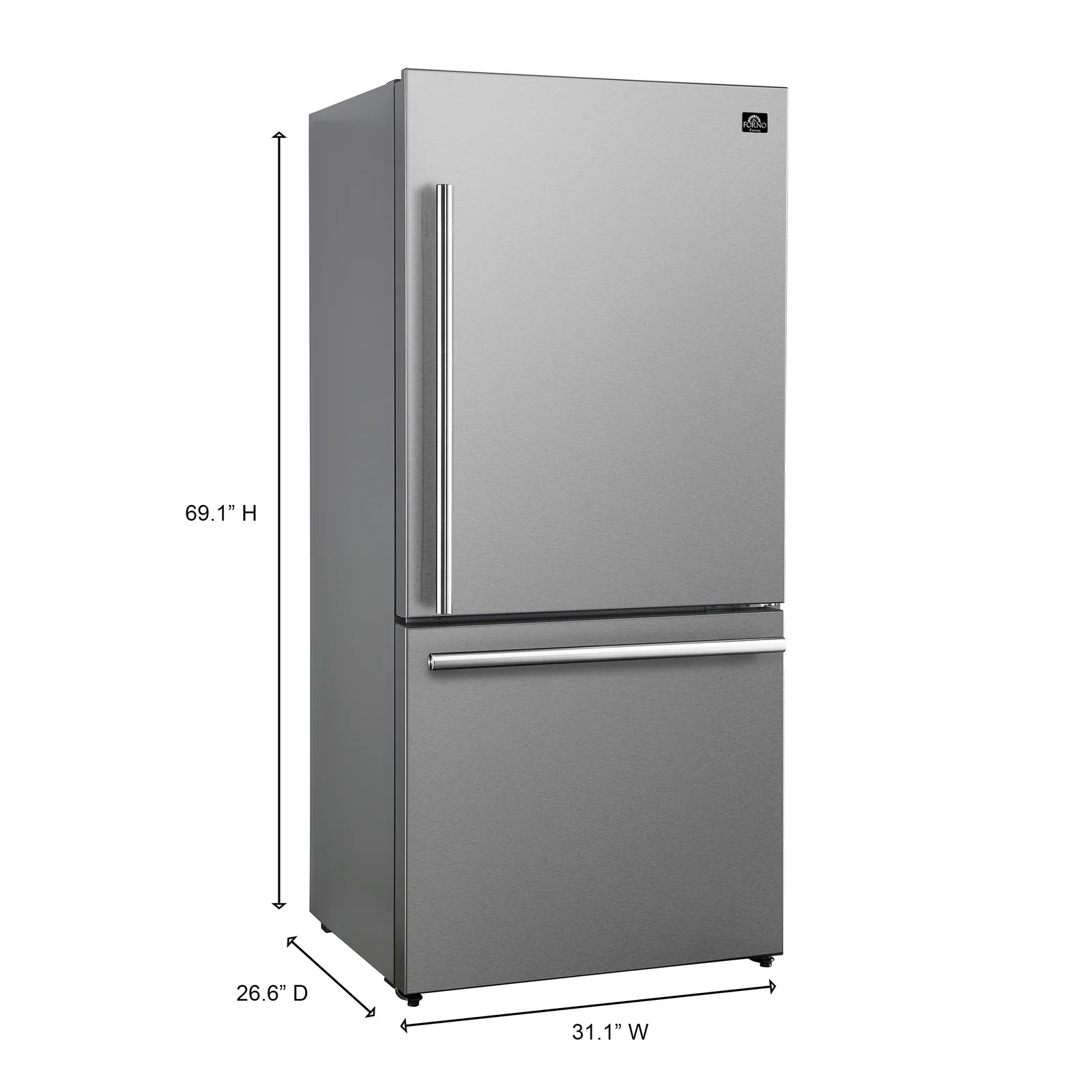 Forno Milano 62-Inch Freestanding Dual Bottom Freezer Refrigerator in Stainless Steel – 34.4 cu.ft, Touch Control, Ice Maker (FFFFD1787-60S) - Image 18