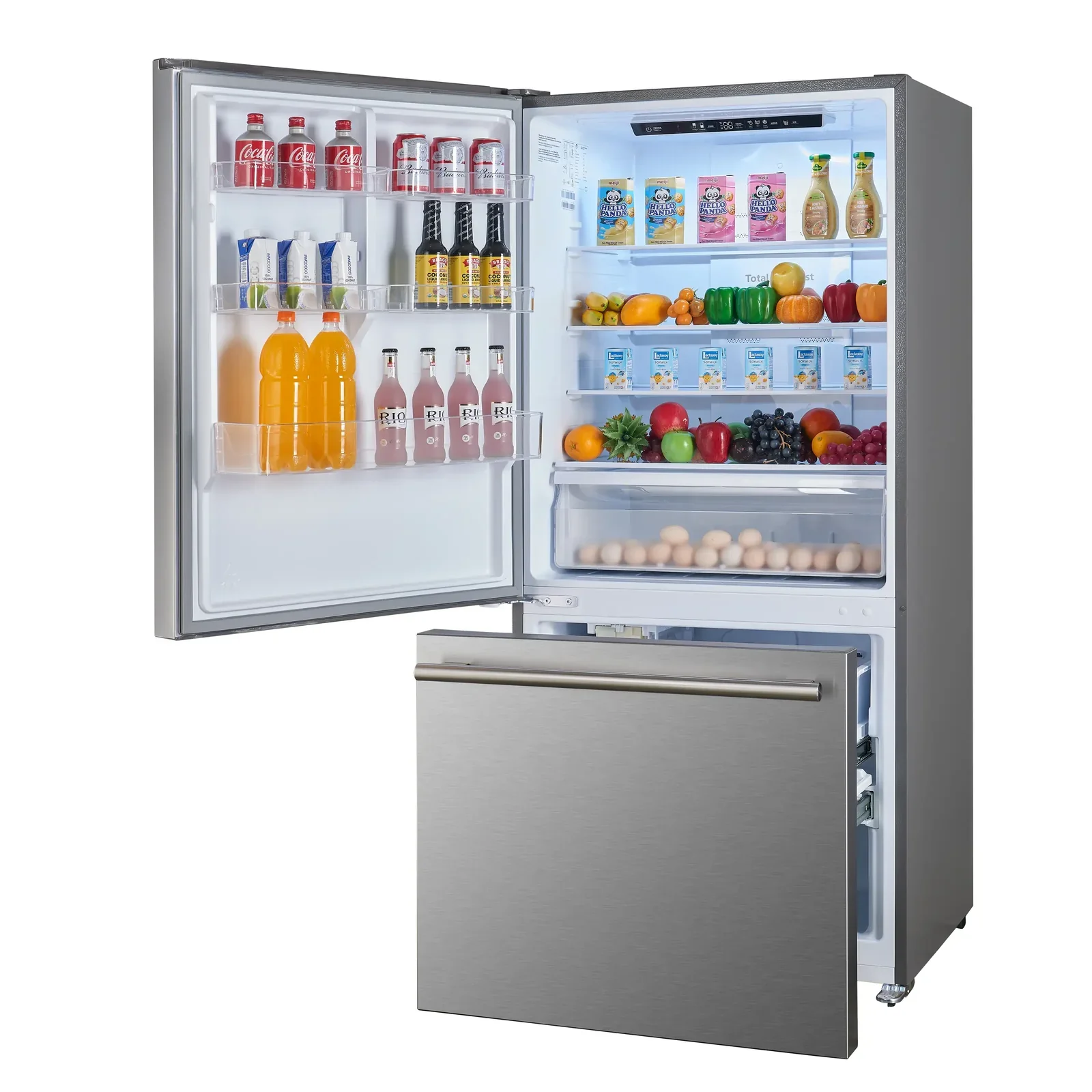 Forno Milano 62-Inch Freestanding Dual Bottom Freezer Refrigerator in Stainless Steel – 34.4 cu.ft, Touch Control, Ice Maker (FFFFD1787-60S) - Image 3