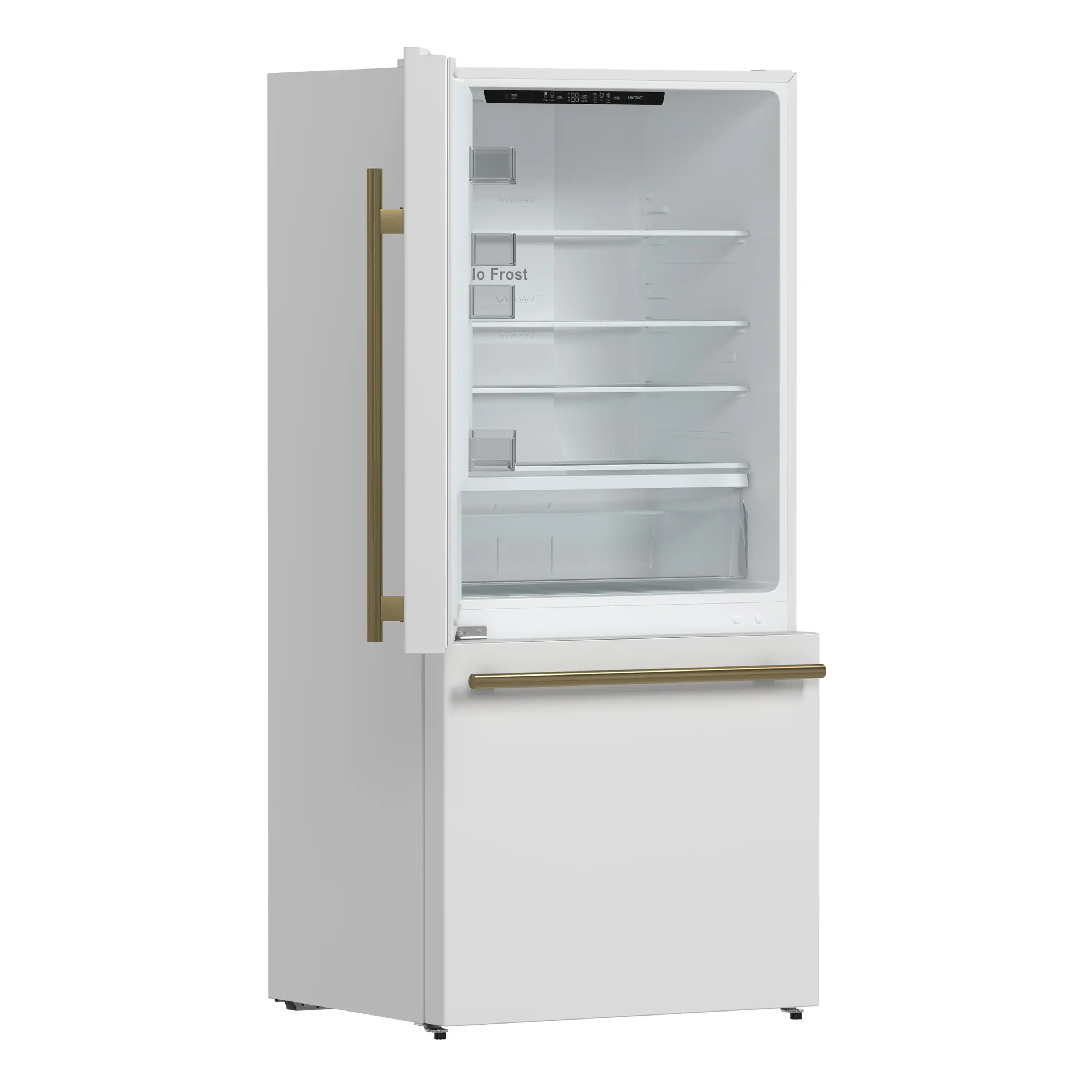 Forno Milano Espresso Package - 62-Inch, 34.4 cu. ft. Refrigerators with Bottom Freezers in White with Antique Brass Handle (FFFFD1787-60WHT) - Image 4