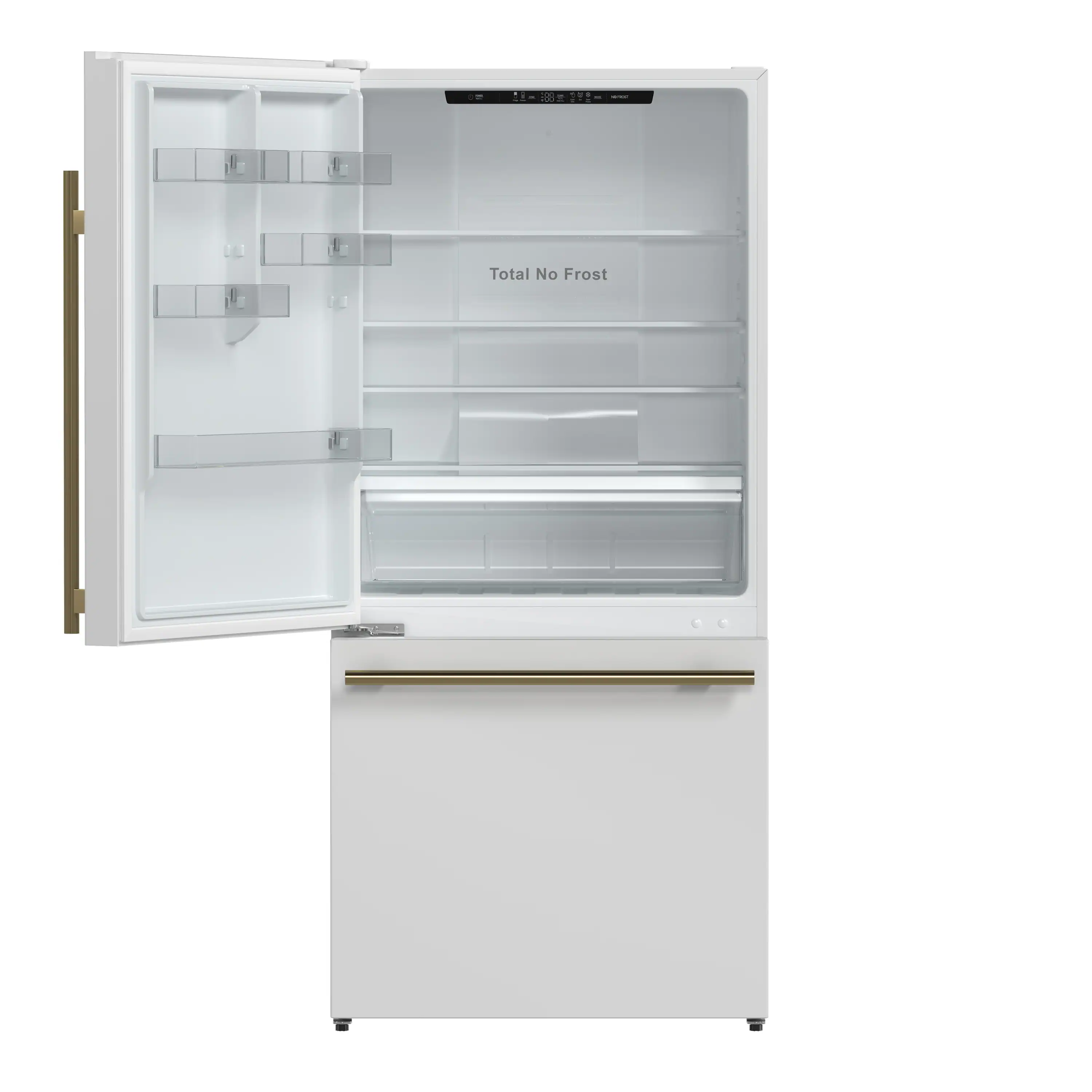 Forno Milano Espresso Package - 62-Inch, 34.4 cu. ft. Refrigerators with Bottom Freezers in White with Antique Brass Handle (FFFFD1787-60WHT) - Image 5