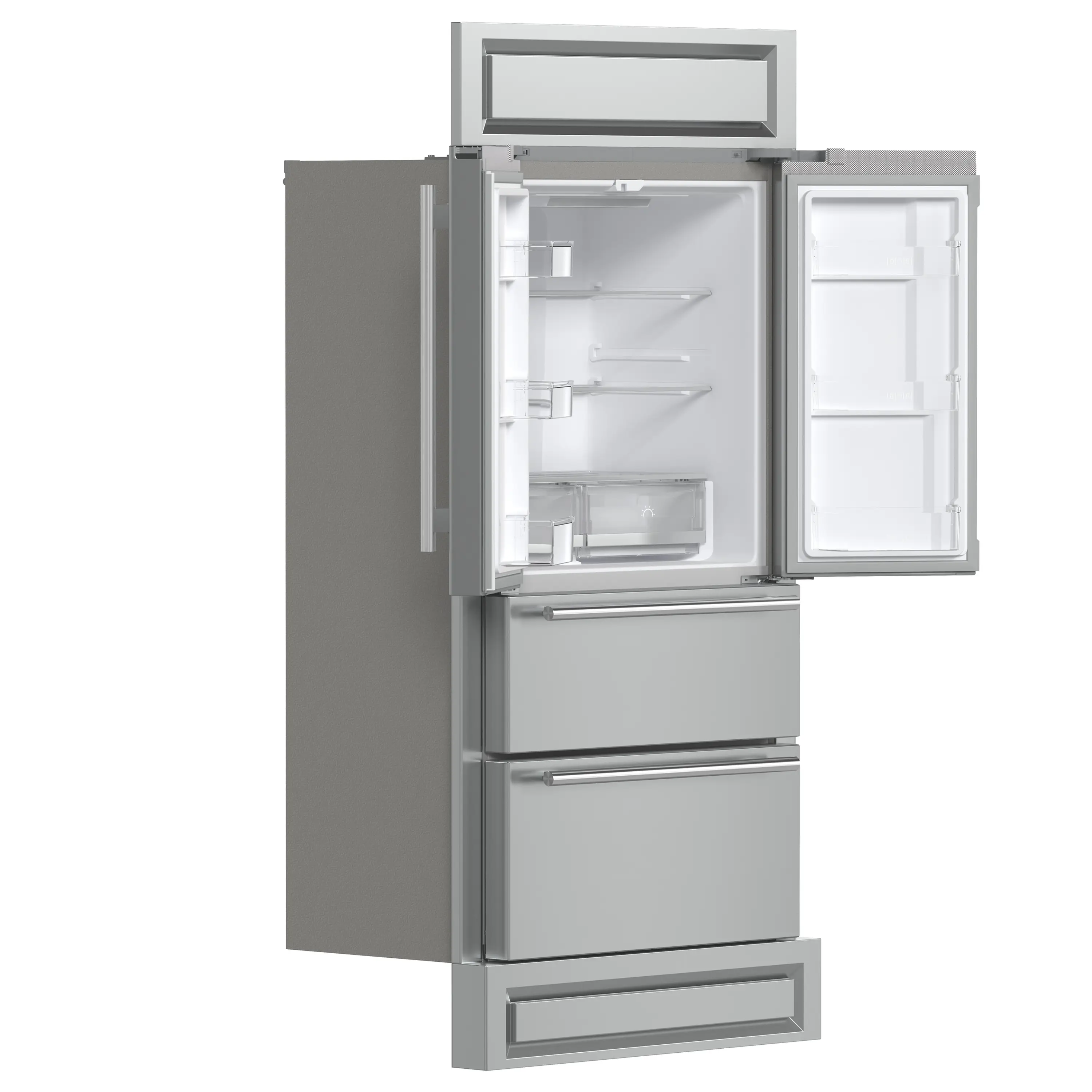 Forno Moena 36-Inch French Door 19.2 cu. ft Refrigerator with Modern Decorative Grille in Stainless Steel (FFRBI1820-40MG) - Image 6