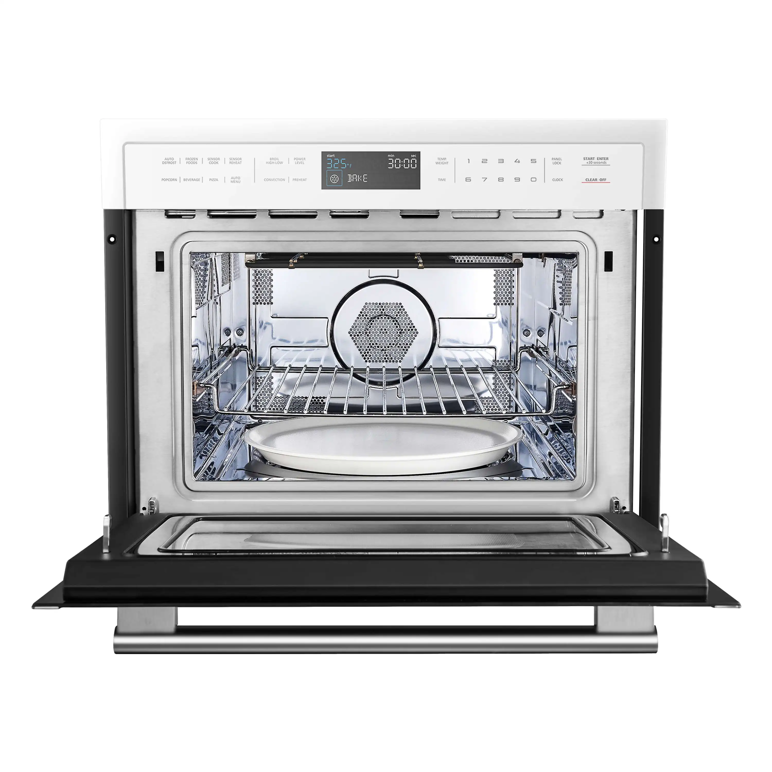 Forno Oliena Espresso 24-Inch 1.6 Cu.ft Microwave Oven in White with Stainless Steel Handle (FMWDR3093-24WHT) - Image 7