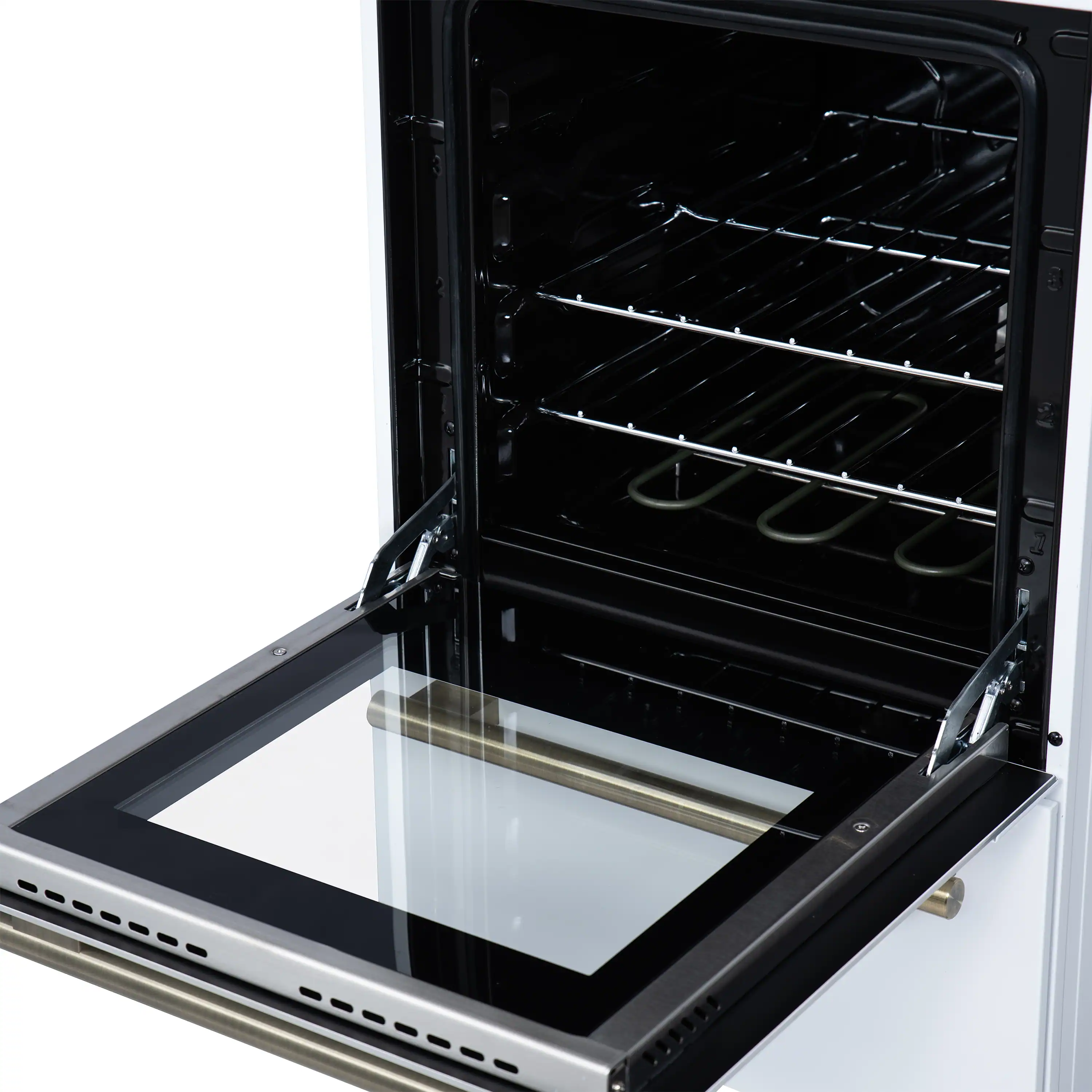 Forno Pallerano 20-Inch Freestanding Electric Range in White with Antique Brass Trim (FFSEL6052-20WHT) - Image 17