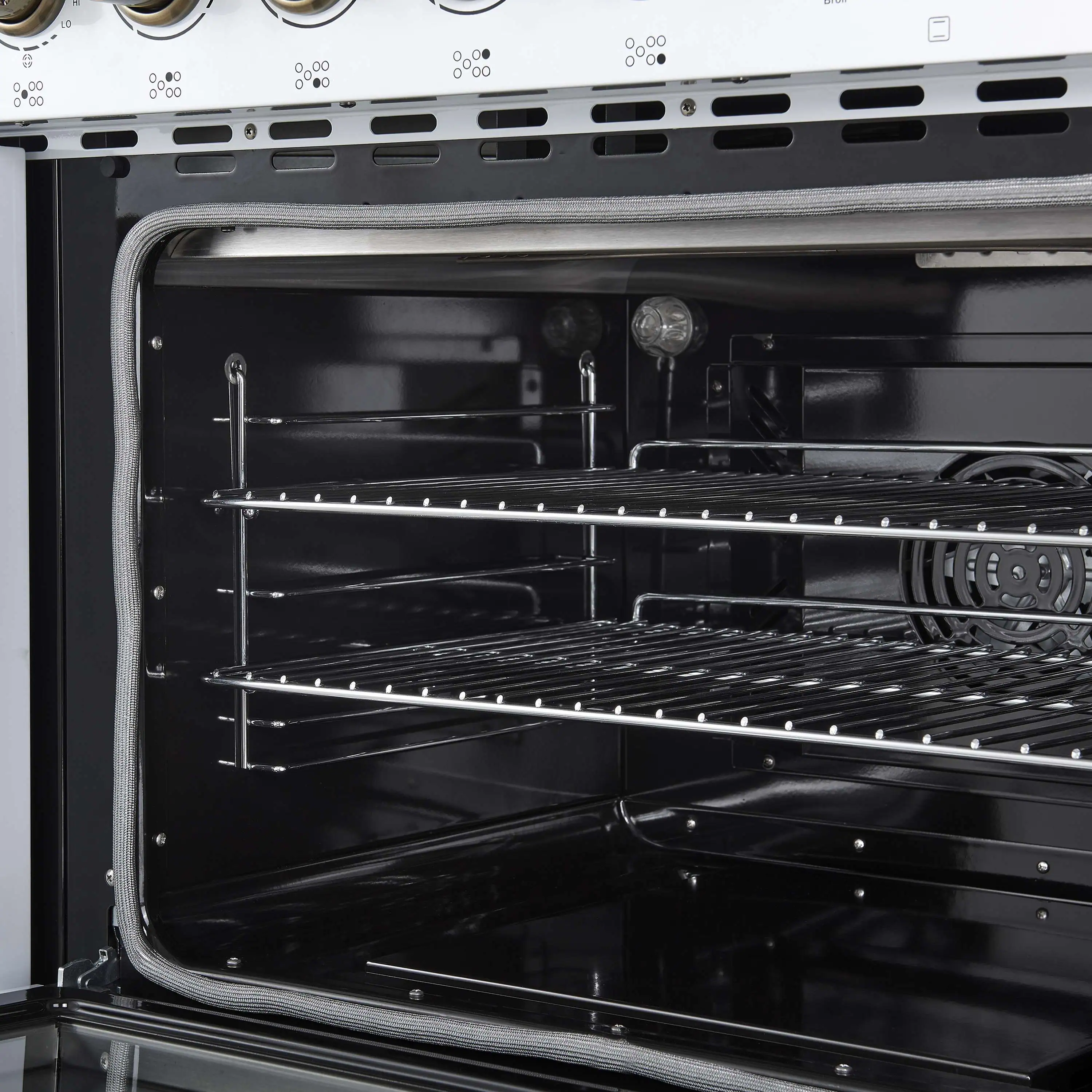Forno Paolo 48-Inch Freestanding Electric Range with 6.7 Cu.Ft True Convection Oven in White with Antique Brass Handle  (FFSEL6011-48WHT) - Image 10