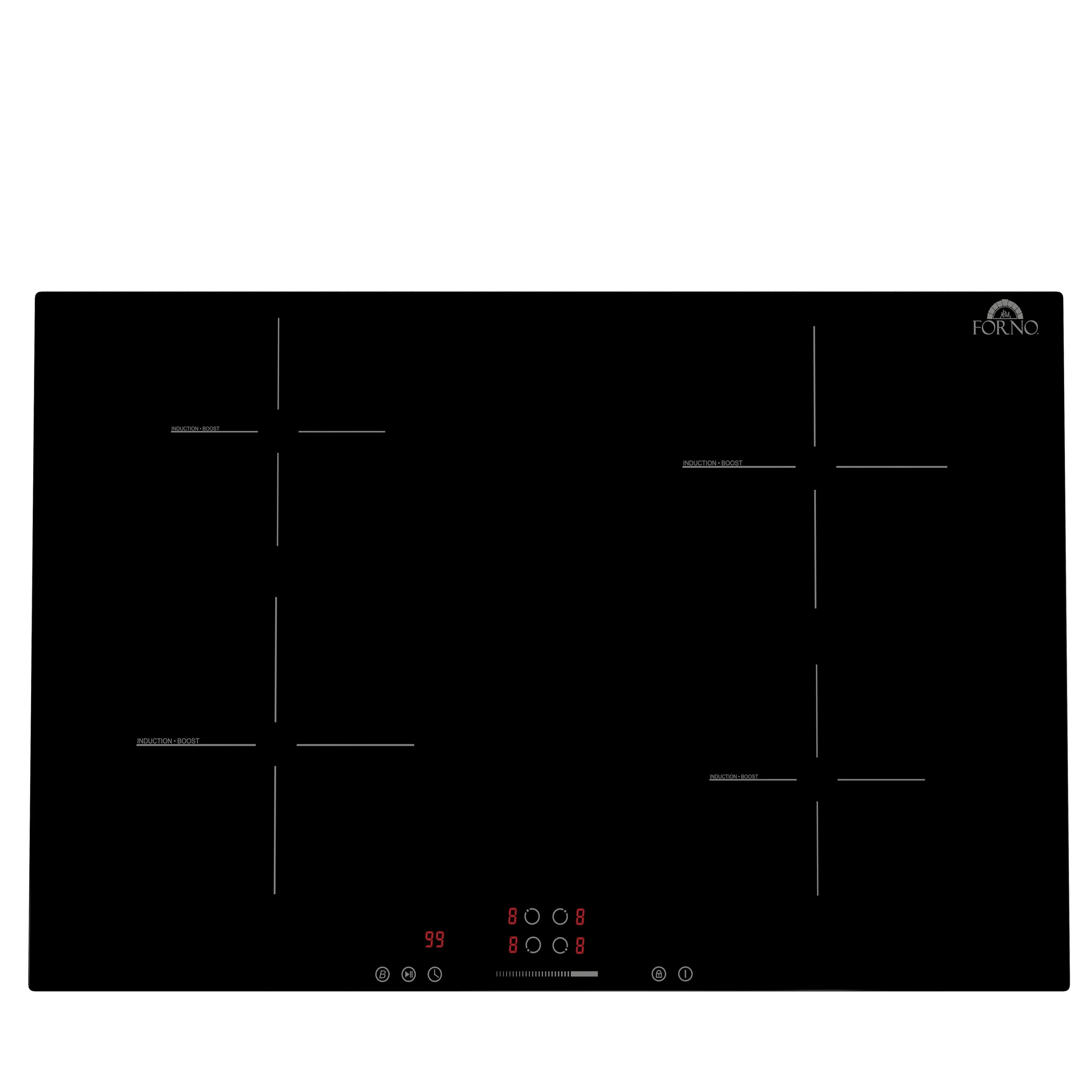 Forno  Parco 30-Inch Induction Cooktop, 4 Zones, 7200W, Touch Control, 9 Power Levels & Booster Function (FCTIN0583-30) - Image 3