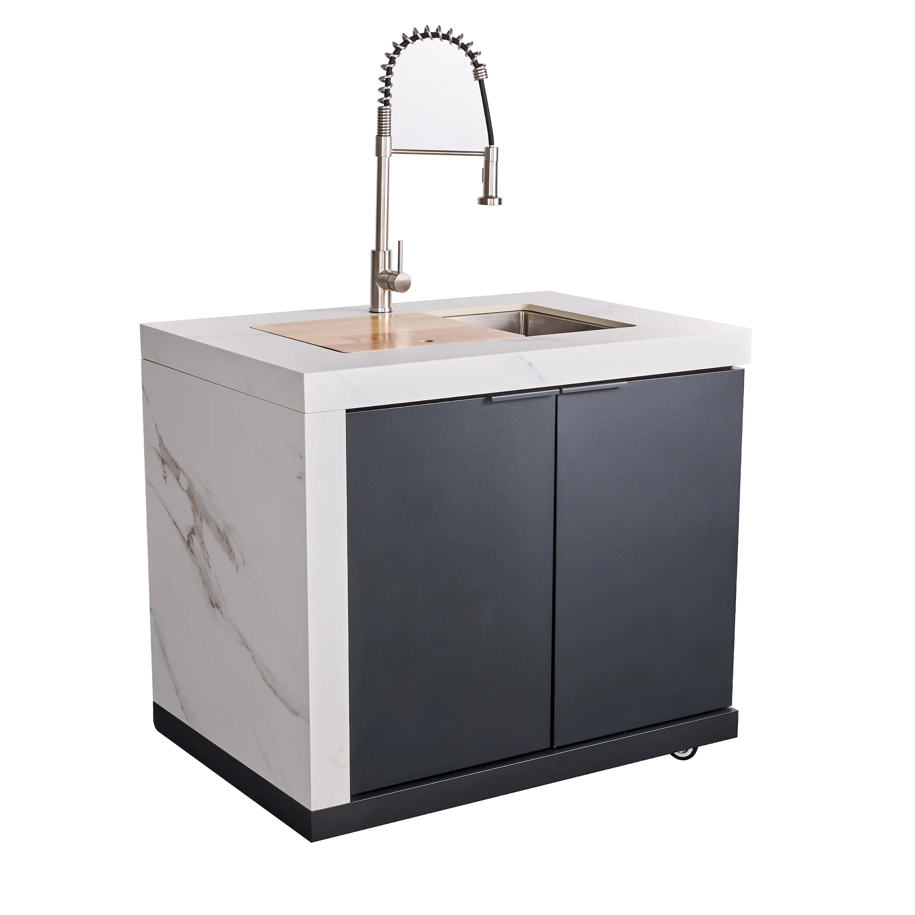 Forno Rimini Outdoor Kitchen 30-Inch BBQ 62,000 BTU, 4.8 cu.ft. Beverage Center, Stainless Steel Sink, White Countertops (FODKT2575WHT) - Image 16