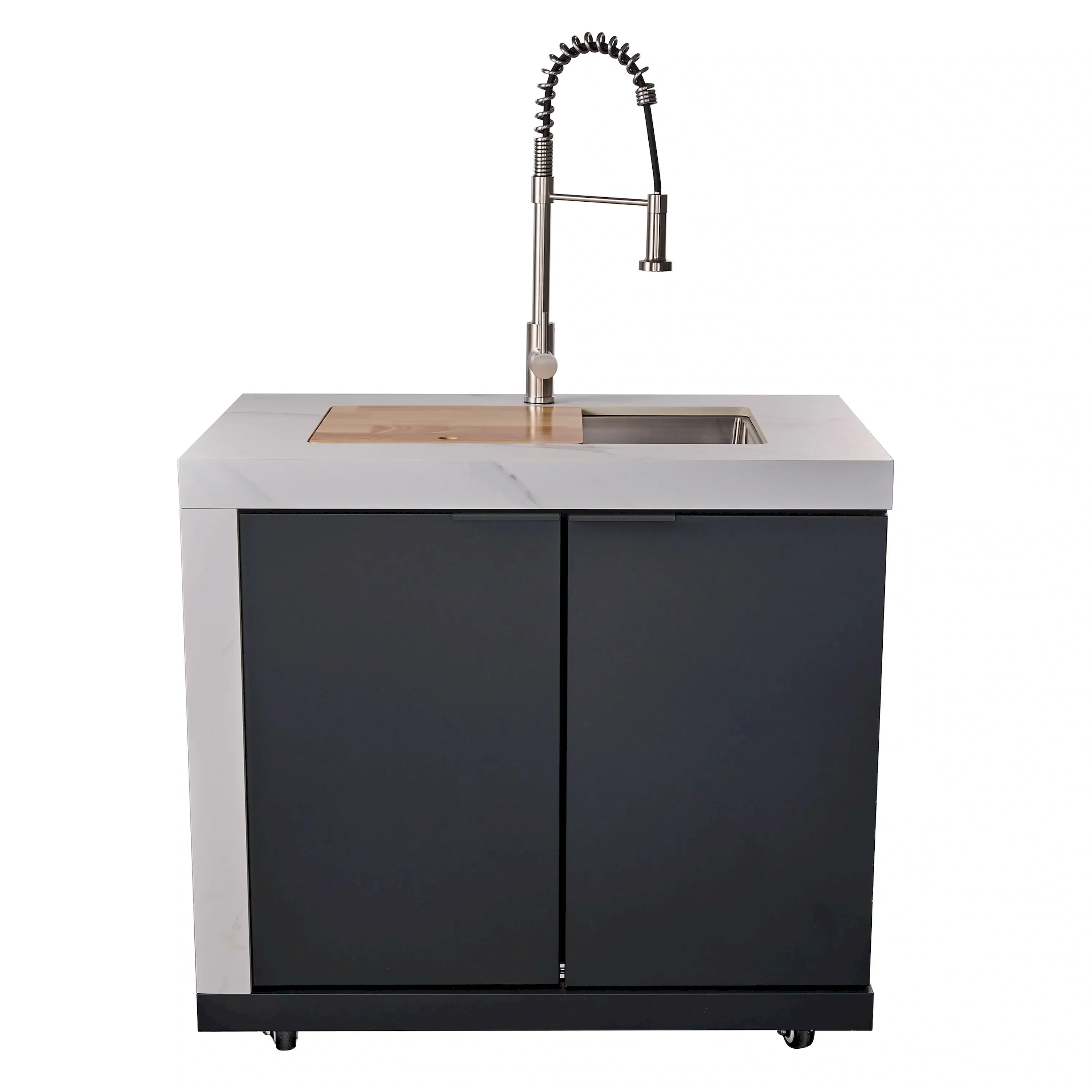 Forno Rimini Outdoor Kitchen 30-Inch BBQ 62,000 BTU, 4.8 cu.ft. Beverage Center, Stainless Steel Sink, White Countertops (FODKT2575WHT) - Image 19