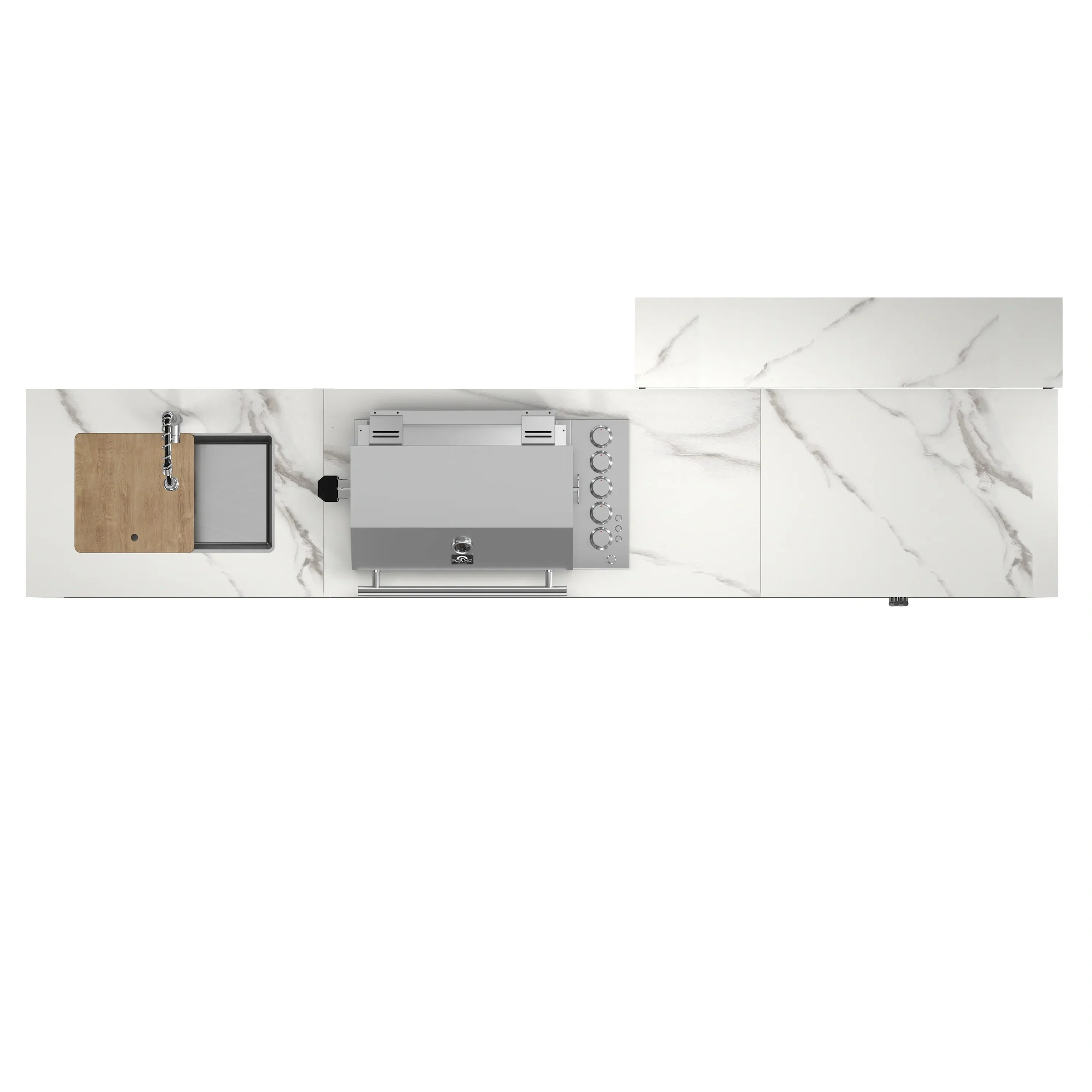 Forno Rimini Outdoor Kitchen 30-Inch BBQ 62,000 BTU, 4.8 cu.ft. Beverage Center, Stainless Steel Sink, White Countertops (FODKT2575WHT) - Image 6