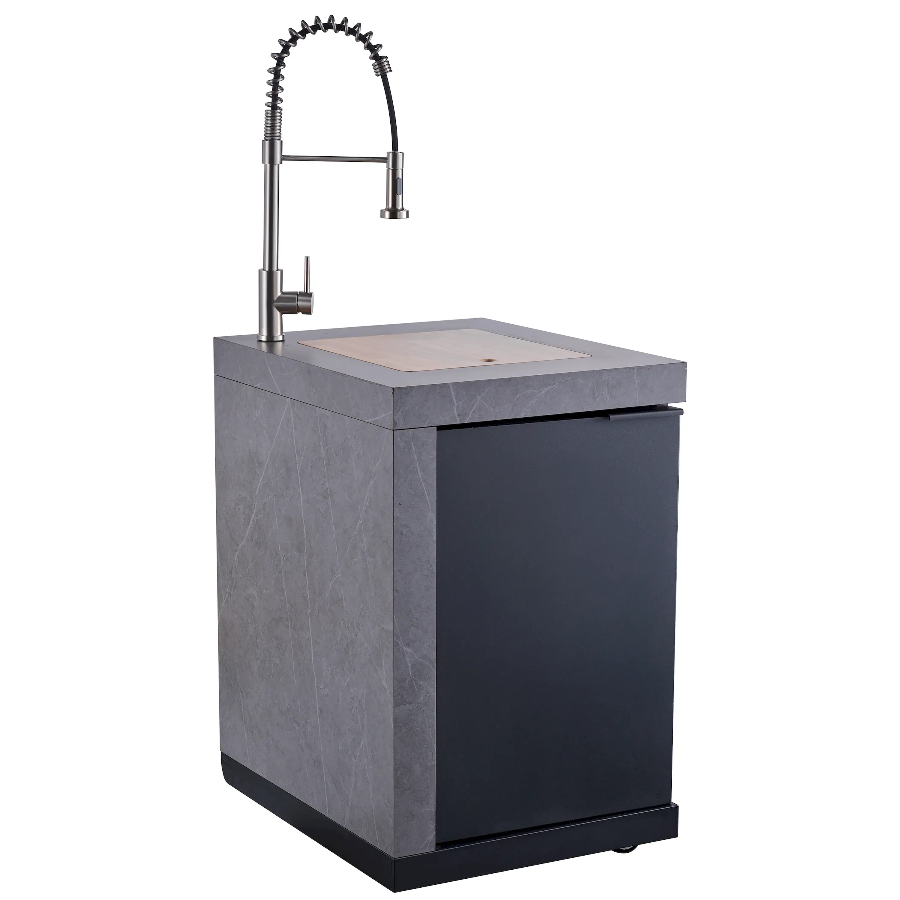Forno Rimini Outdoor Kitchen 30-Inch BBQ 62,600 BTU, 3 Burners with Sear & Rotisserie, 2.4 cu.ft. Beverage Center, Stainless Steel Sink, Black Cabinets & Gray Sintered Stone Countertop (FODKT2544BLK) - Image 17