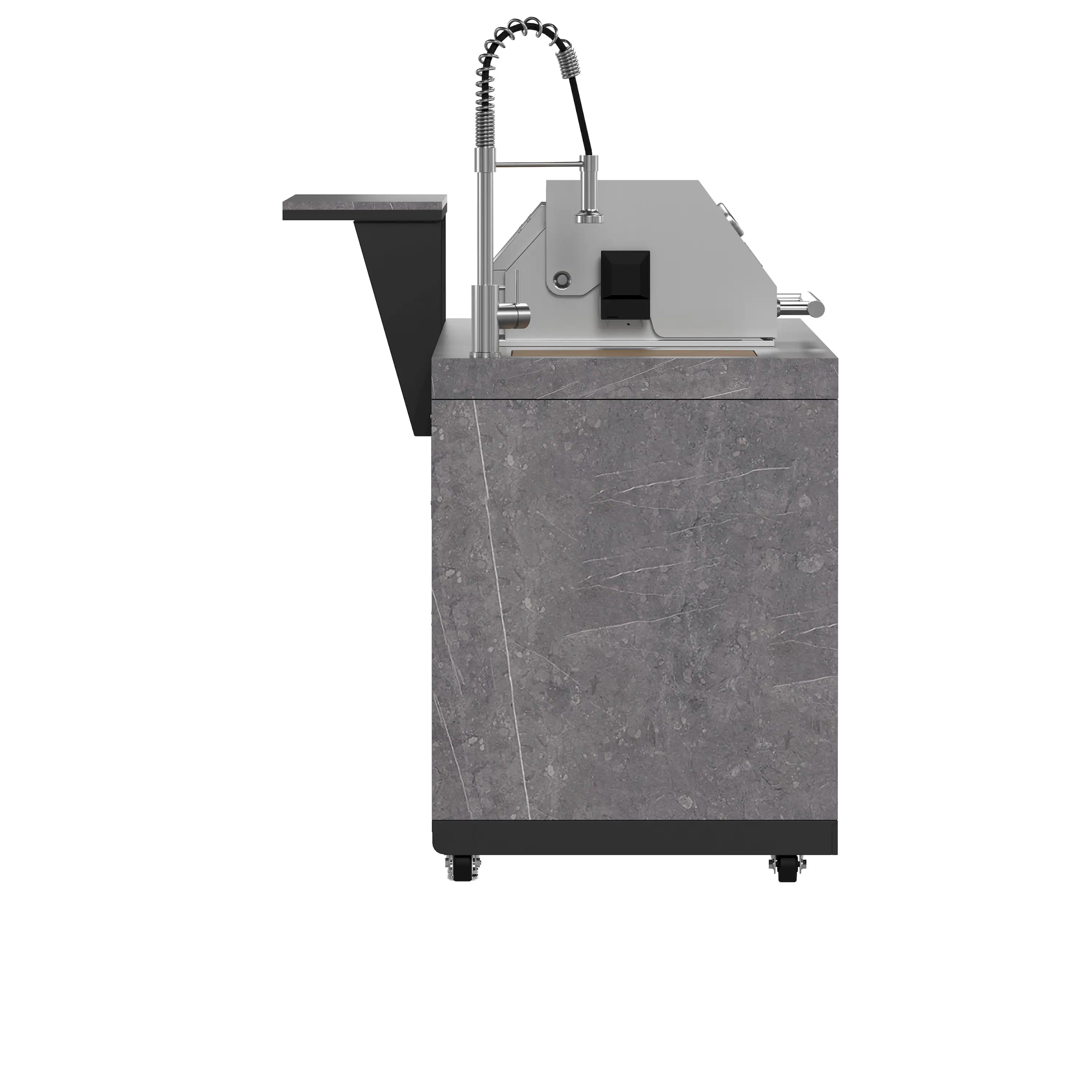 Forno Rimini Outdoor Kitchen 30-Inch BBQ 62,600 BTU, 3 Burners with Sear & Rotisserie, 2.4 cu.ft. Beverage Center, Stainless Steel Sink, Black Cabinets & Gray Sintered Stone Countertop (FODKT2544BLK) - Image 19