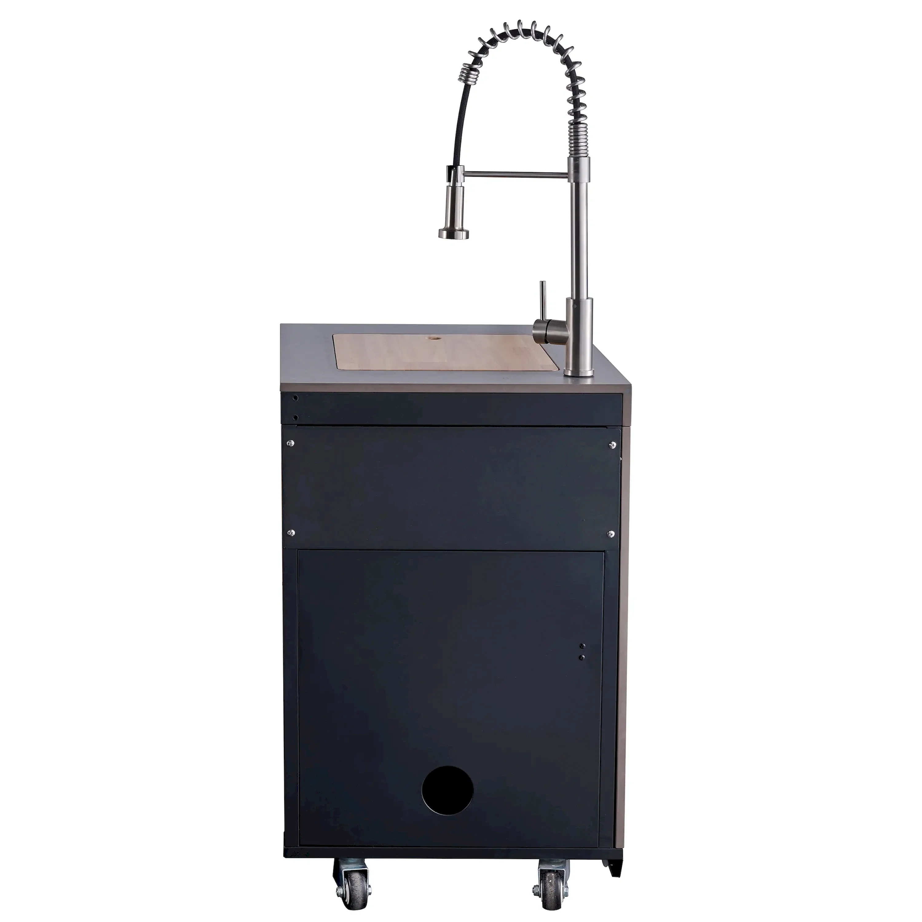 Forno Rimini Outdoor Kitchen 30-Inch BBQ 62,600 BTU, 3 Burners with Sear & Rotisserie, 2.4 cu.ft. Beverage Center, Stainless Steel Sink, Black Cabinets & Gray Sintered Stone Countertop (FODKT2544BLK) - Image 20