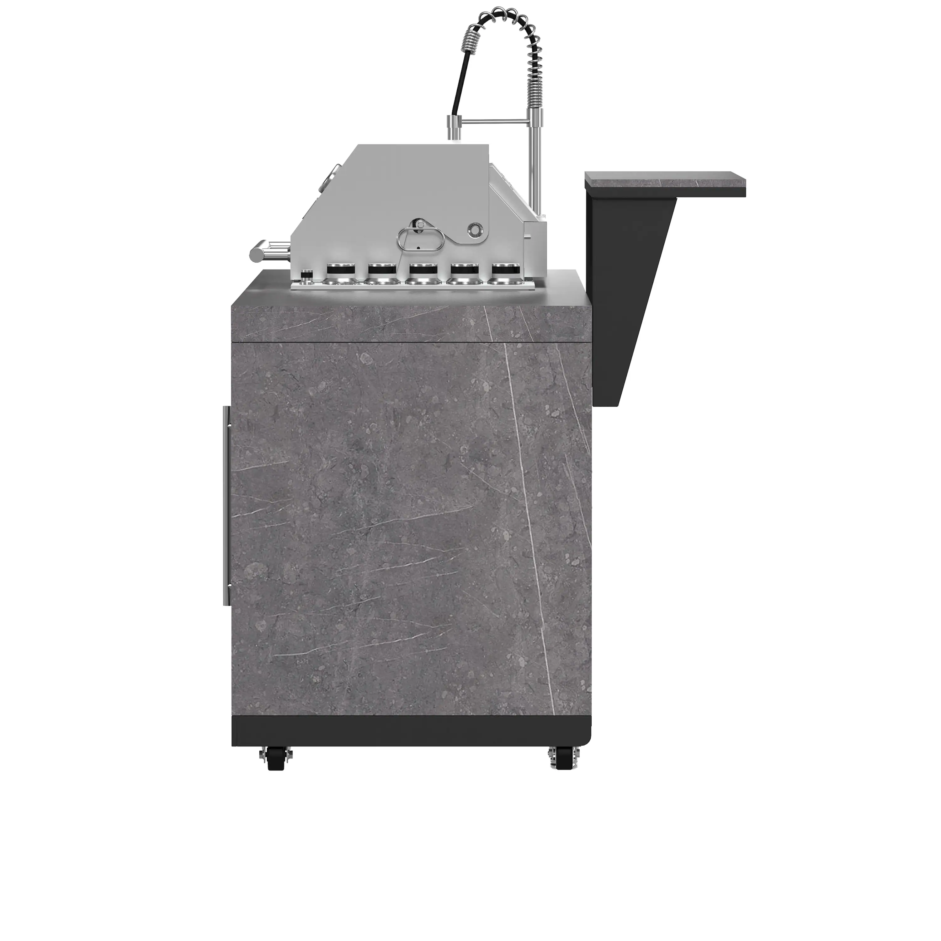Forno Rimini Outdoor Kitchen 30-Inch BBQ 62,600 BTU, 3 Burners with Sear & Rotisserie, 2.4 cu.ft. Beverage Center, Stainless Steel Sink, Black Cabinets & Gray Sintered Stone Countertop (FODKT2544BLK) - Image 21