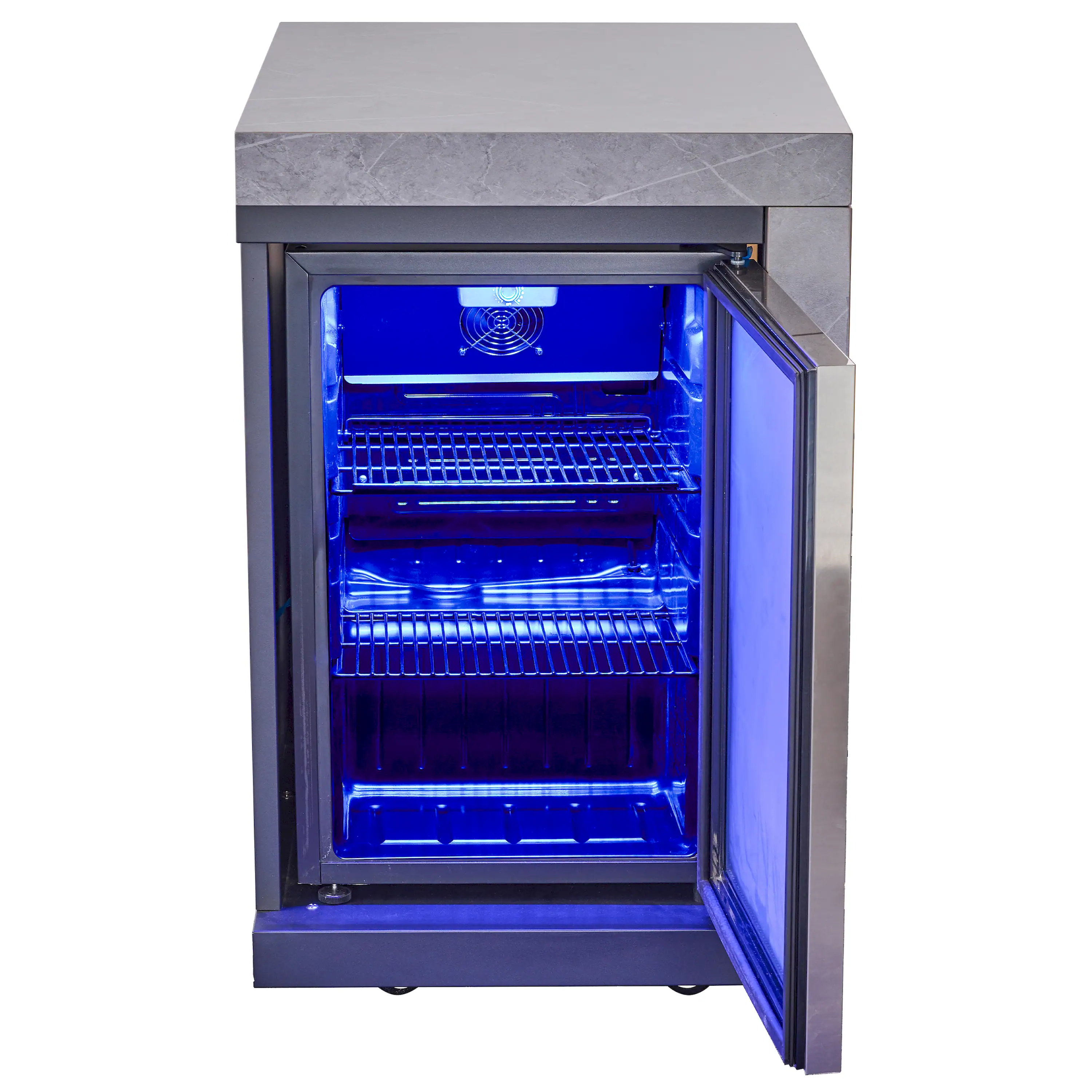 Forno Rimini Outdoor Kitchen 30-Inch BBQ 62,600 BTU, 3 Burners with Sear & Rotisserie, 2.4 cu.ft. Beverage Center, Stainless Steel Sink, Black Cabinets & Gray Sintered Stone Countertop (FODKT2544BLK) - Image 22