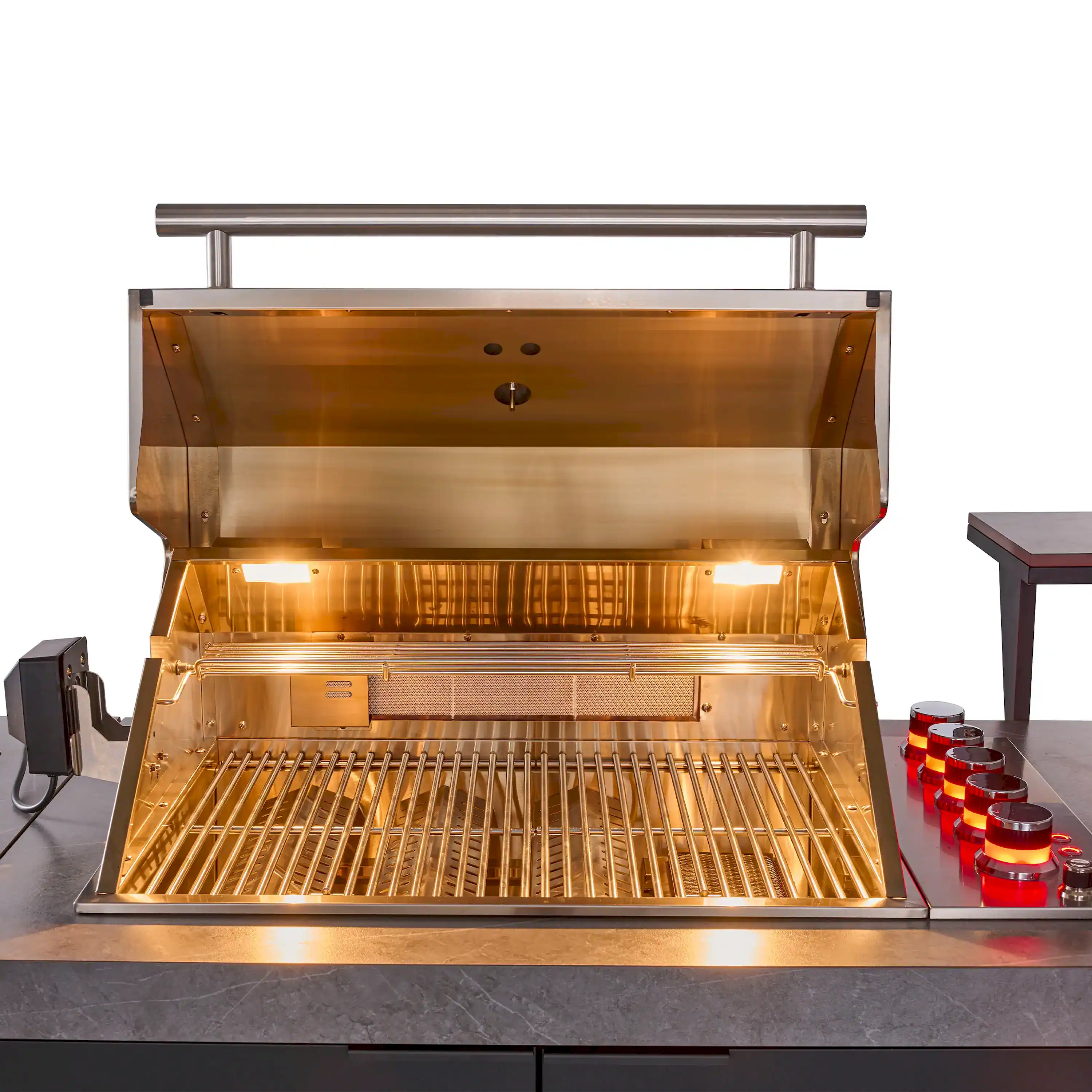 Forno Rimini Outdoor Kitchen 30-Inch BBQ 62,600 BTU, 3 Burners with Sear & Rotisserie, 2.4 cu.ft. Beverage Center, Stainless Steel Sink, Black Cabinets & Gray Sintered Stone Countertop (FODKT2544BLK) - Image 8