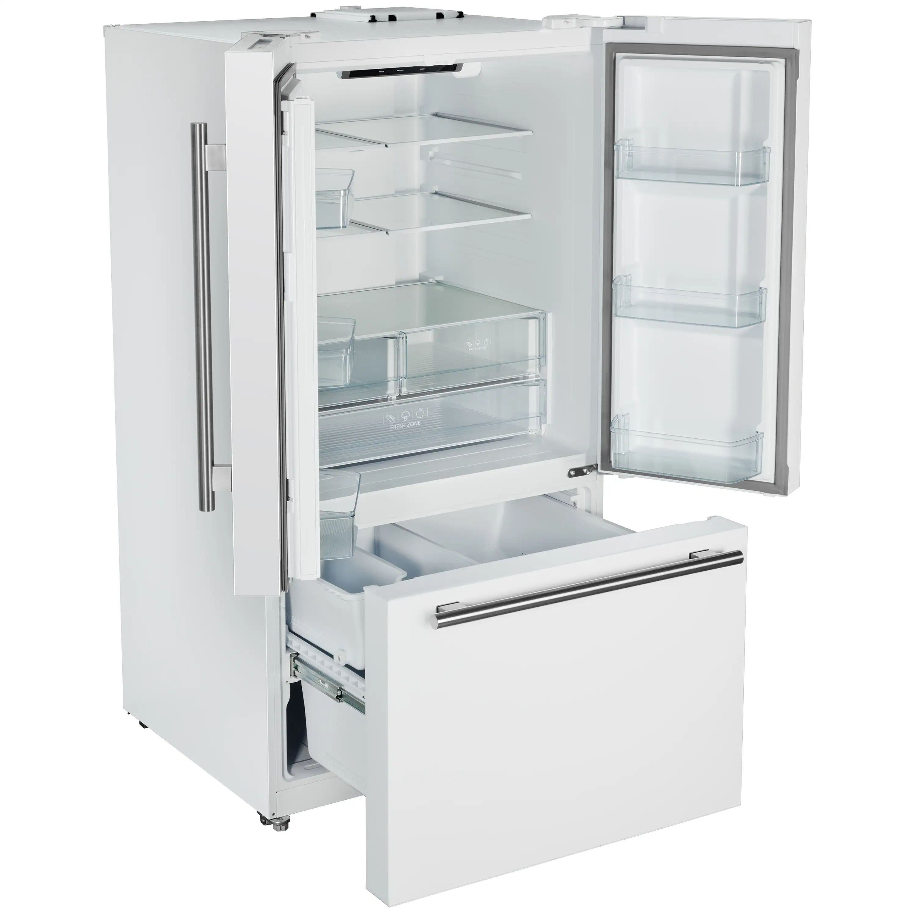Forno Rivello 36-Inch French Door 27.4 Cu. Ft. Refrigerator with Internal Water Dispenser in White with Stainless Steel Handles (FFFFD1783-36WHT) - Image 2
