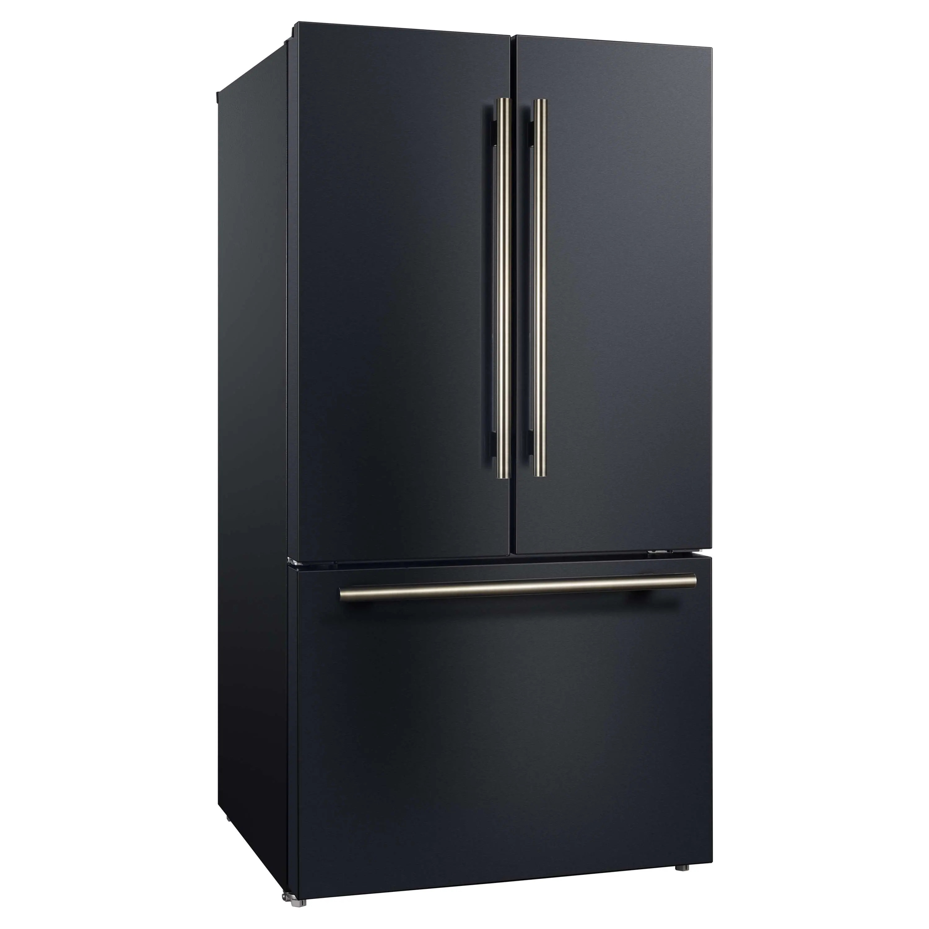 Forno Rivello 36-Inch French Door 27.4 Cu. Ft. Refrigerator with Internal Water Dispenser in Black with Antique Brass Handles (FFFFD1783-36BLK) - Image 3