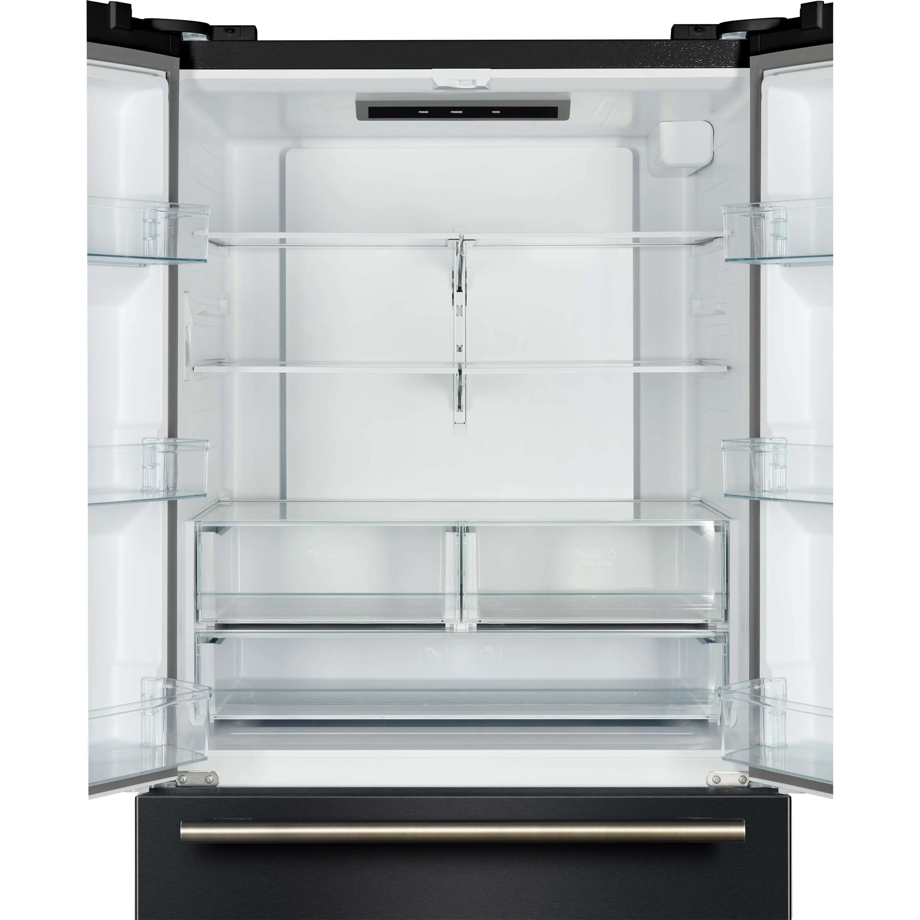 Forno Rivello 36-Inch French Door 27.4 Cu. Ft. Refrigerator with Internal Water Dispenser in Black with Antique Brass Handles (FFFFD1783-36BLK) - Image 7