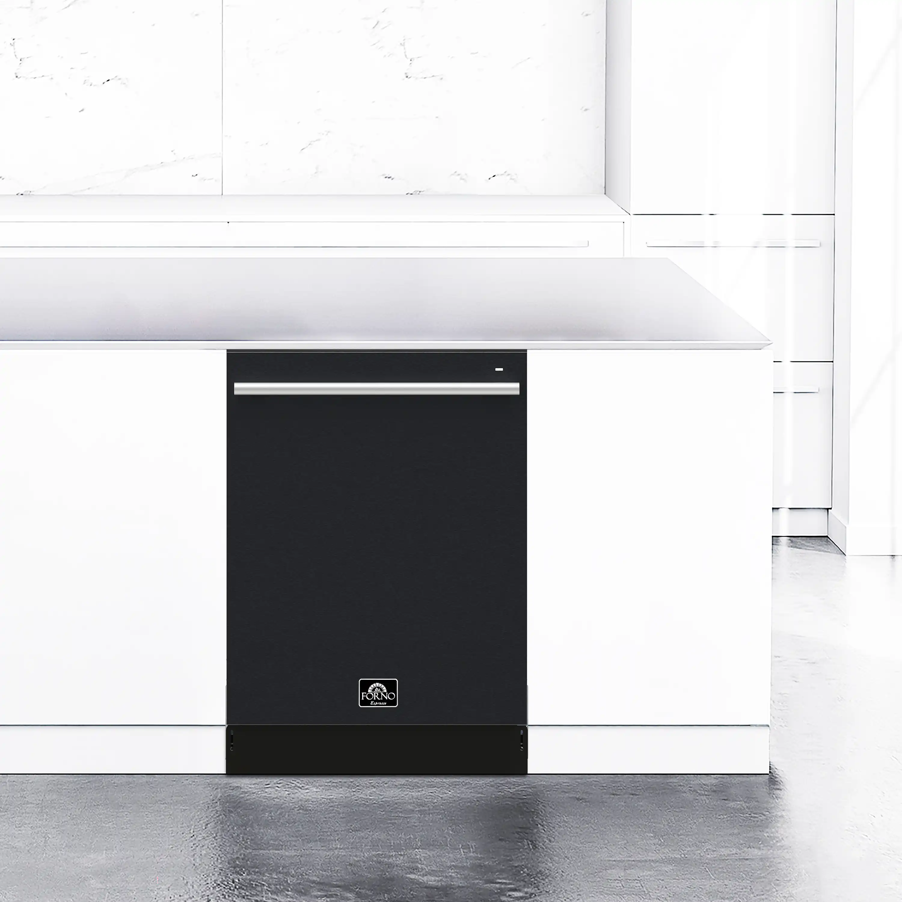 Forno Romano Espresso 24-Inch Built-In Dishwasher in Black with Stainless Steel Handle (FDWBI8035-24BLK) - Image 3