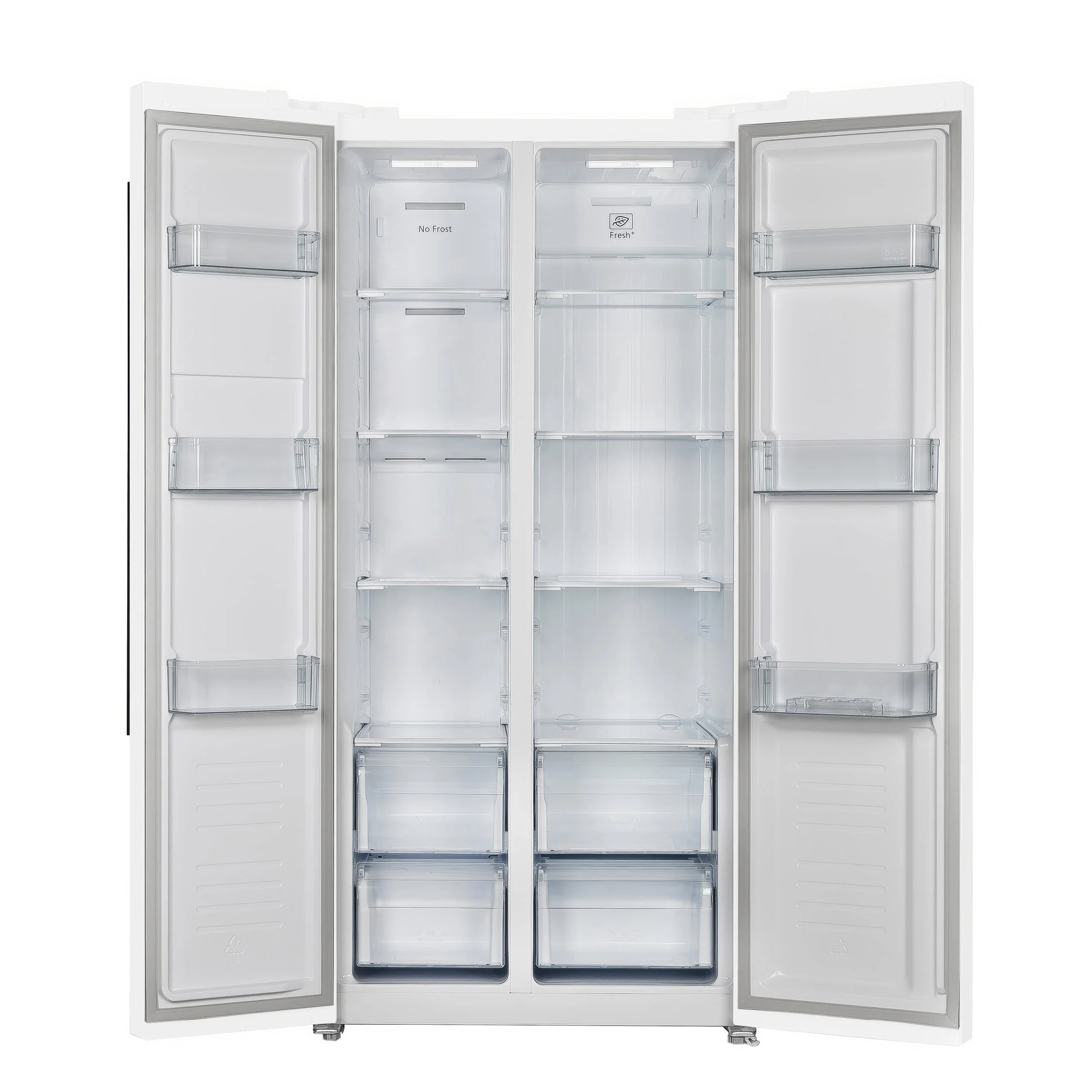 Forno Salerno Espresso 33-inch Side-by-Side 15.6 Cu.Ft. Refrigerator in White with Antique Brass Trim (FFRBI1805-33WHT) - Image 3