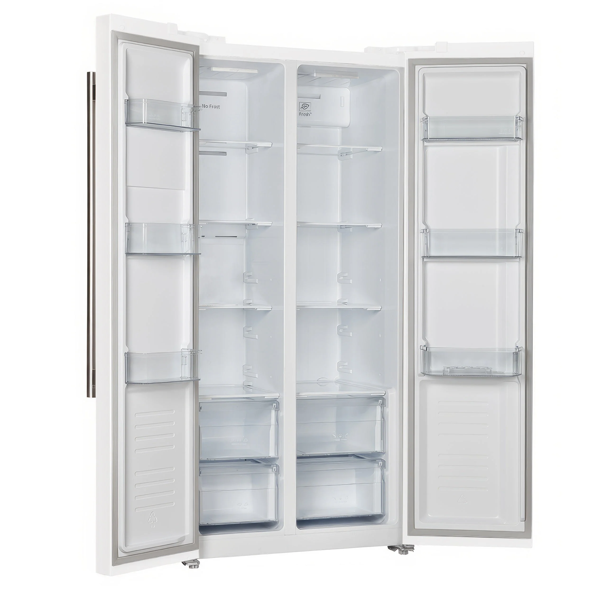 Forno Salerno Espresso 33-inch Side-by-Side 15.6 Cu.Ft. Refrigerator in White with Antique Brass Trim (FFRBI1805-33WHT) - Image 4