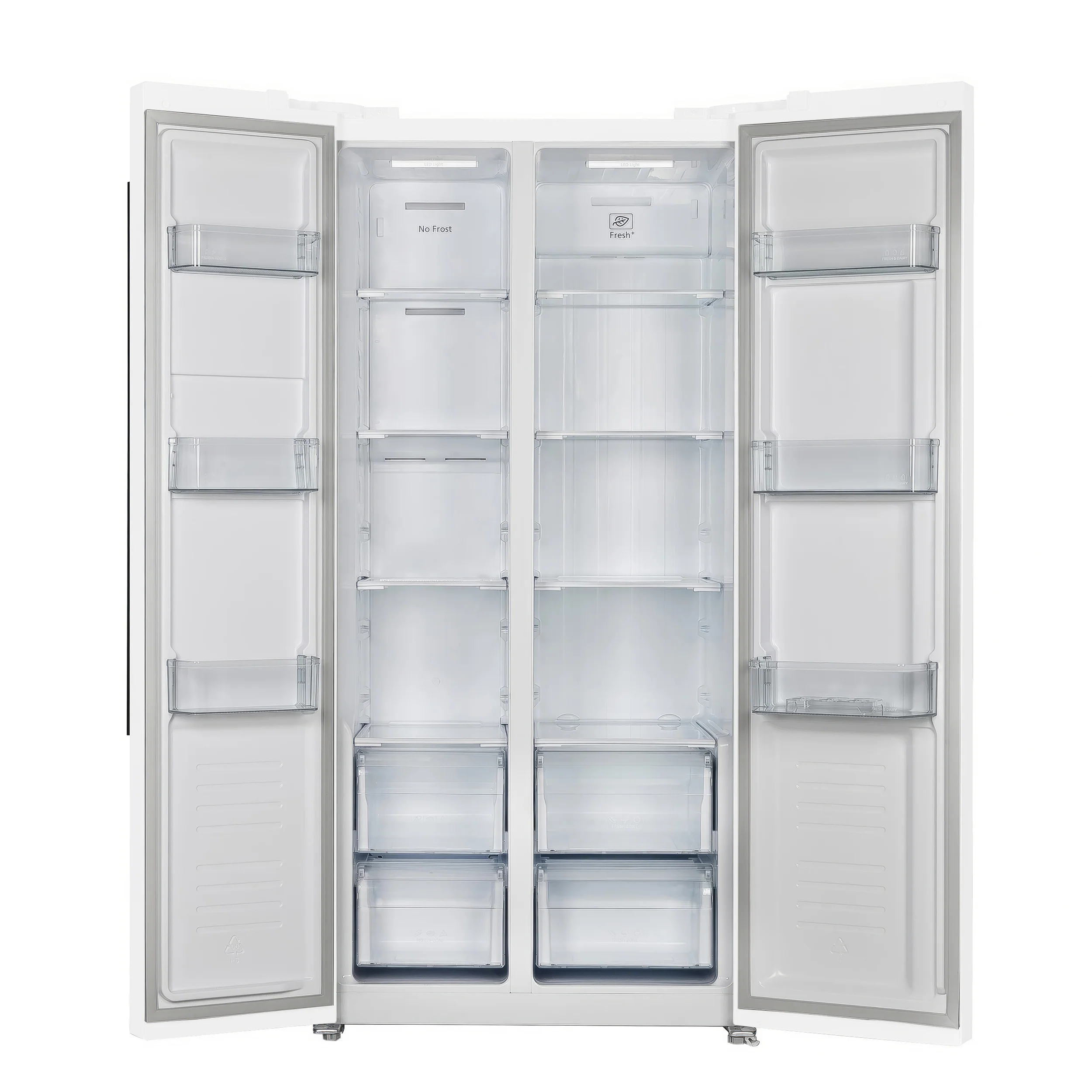 Forno Salerno Espresso 33-inch Side-by-Side 15.6 Cu.Ft. Refrigerator in White with Stainless Steel Handle (FFRBI1805-33WHT) - Image 5