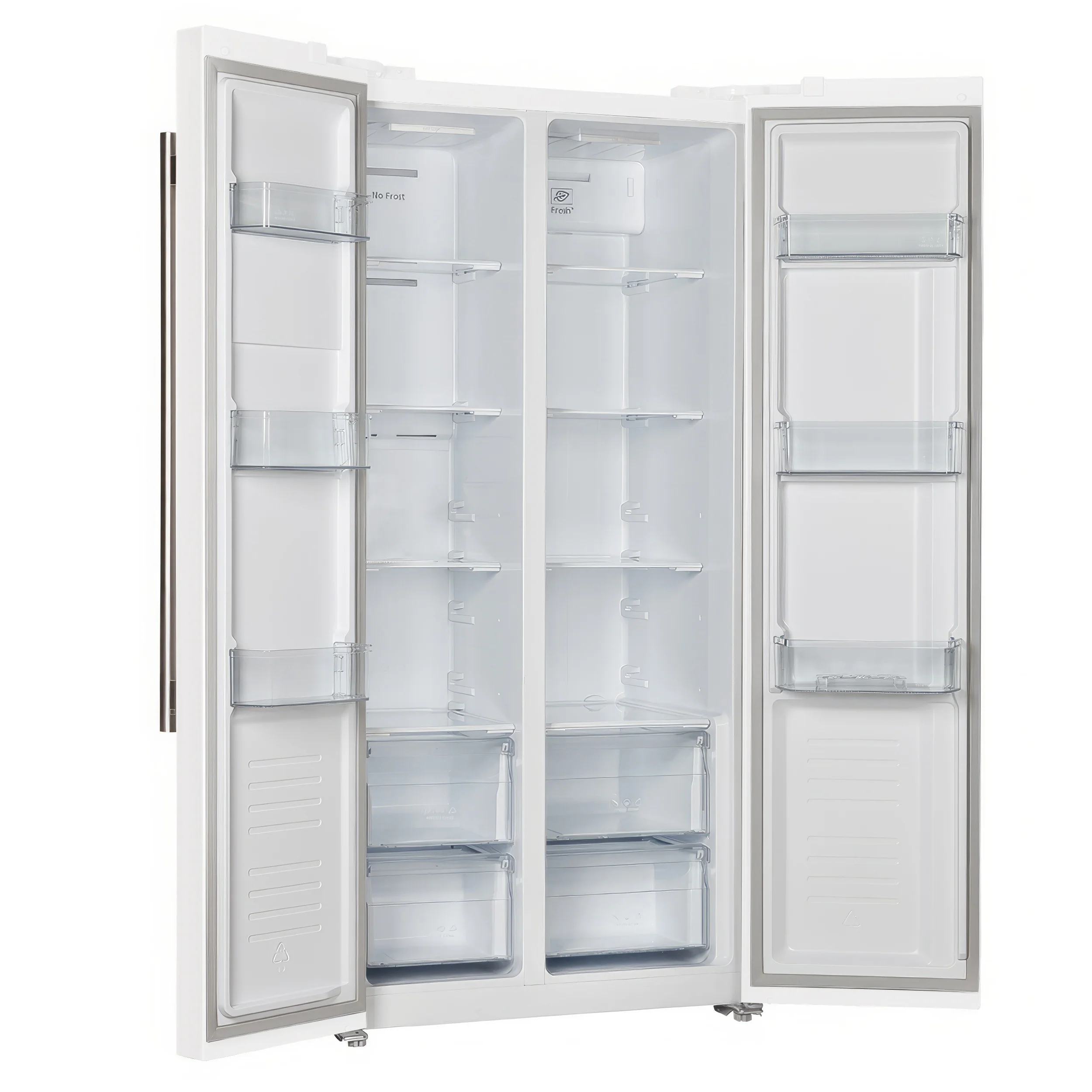 Forno Salerno Espresso 33-inch Side-by-Side 15.6 Cu.Ft. Refrigerator in White with Stainless Steel Handle (FFRBI1805-33WHT) - Image 6