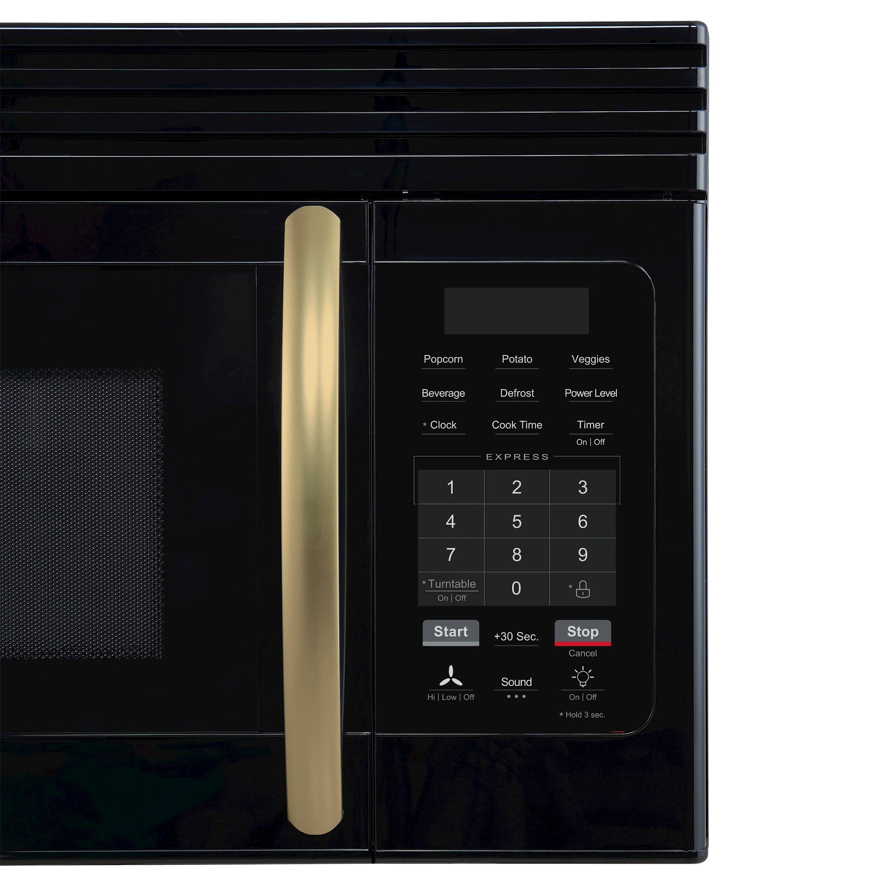 Forno Scalo 30-Inch Over the Range Microwave in Black with Antique Brass Handle – 1.6 cu.ft, 300 CFM Vent, Touch Control, LED Light (FOTR3007-30BLK) - Image 6