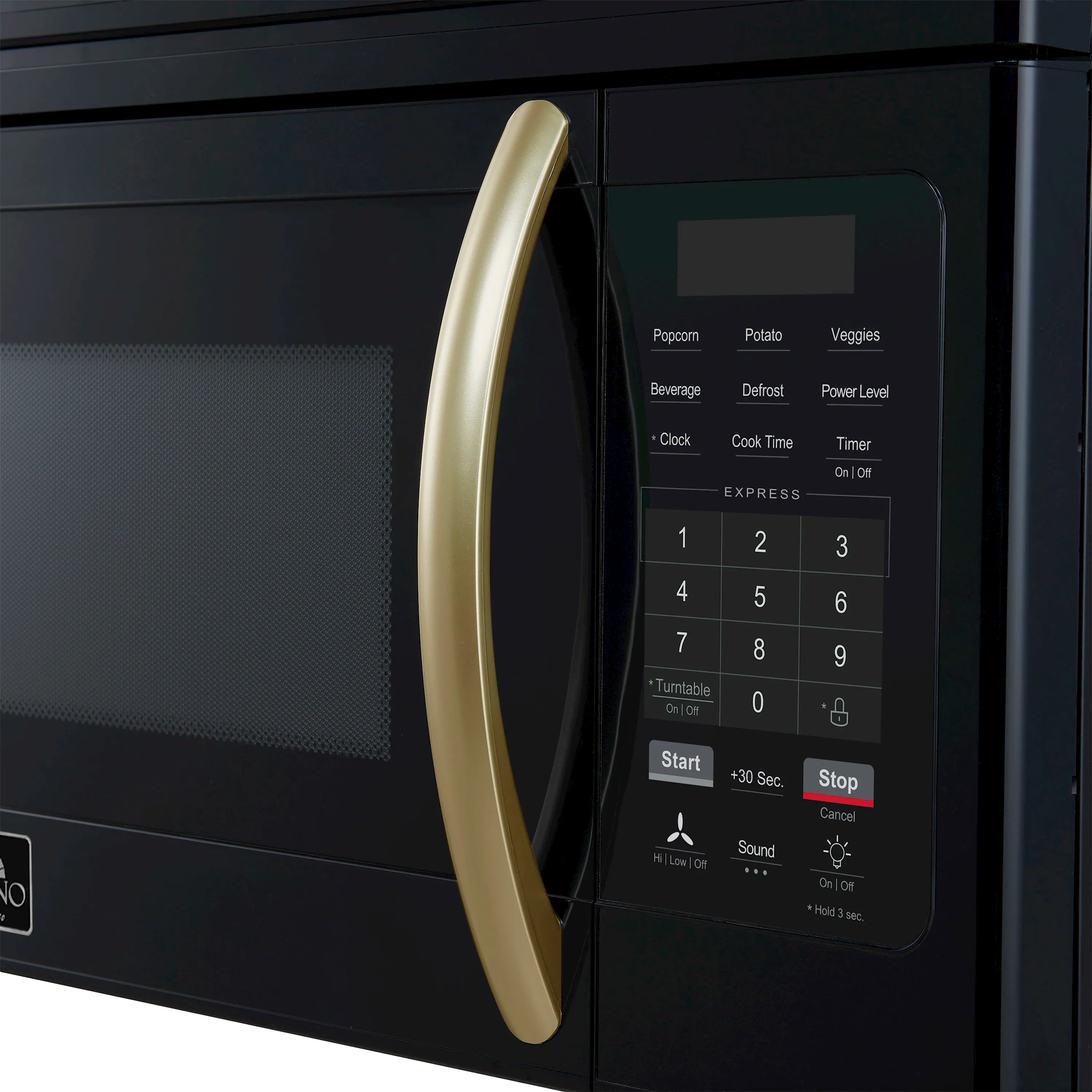 Forno Scalo 30-Inch Over the Range Microwave in Black with Antique Brass Handle – 1.6 cu.ft, 300 CFM Vent, Touch Control, LED Light (FOTR3007-30BLK) - Image 7