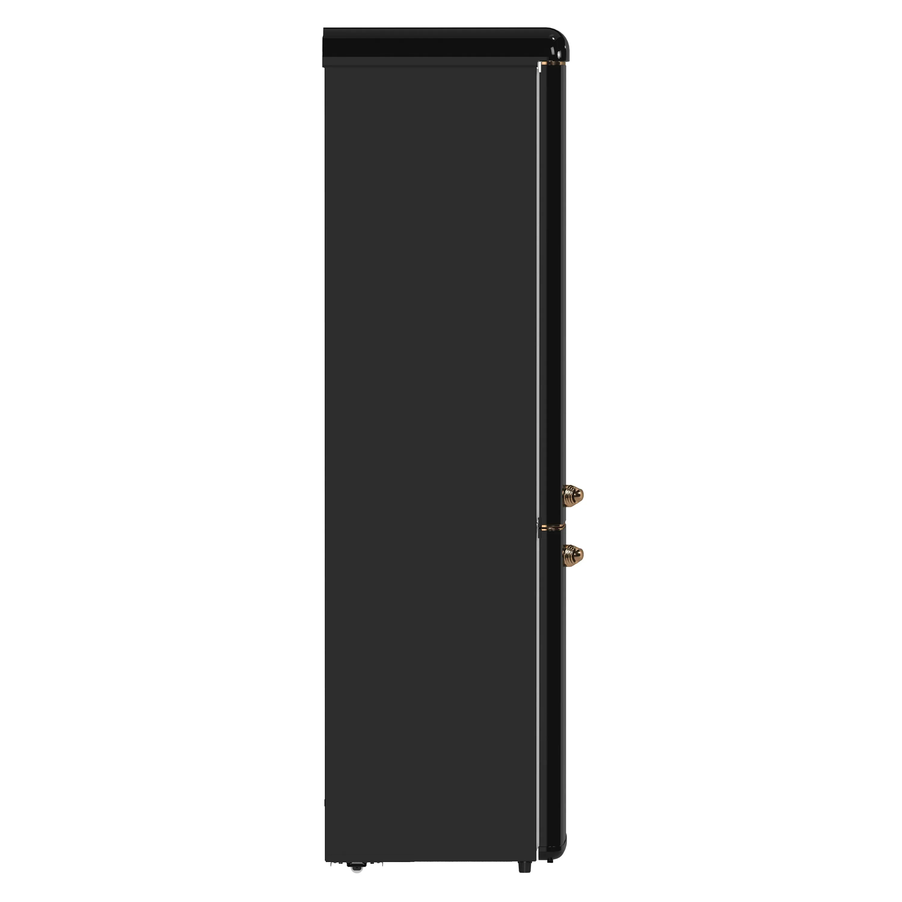 Forno Storico 22-Inch 9 Cu.Ft. Retro Bottom Freezer Refrigerator in Black with Copper-Tone Handle (FFFFD1745-22BLK) - Image 3