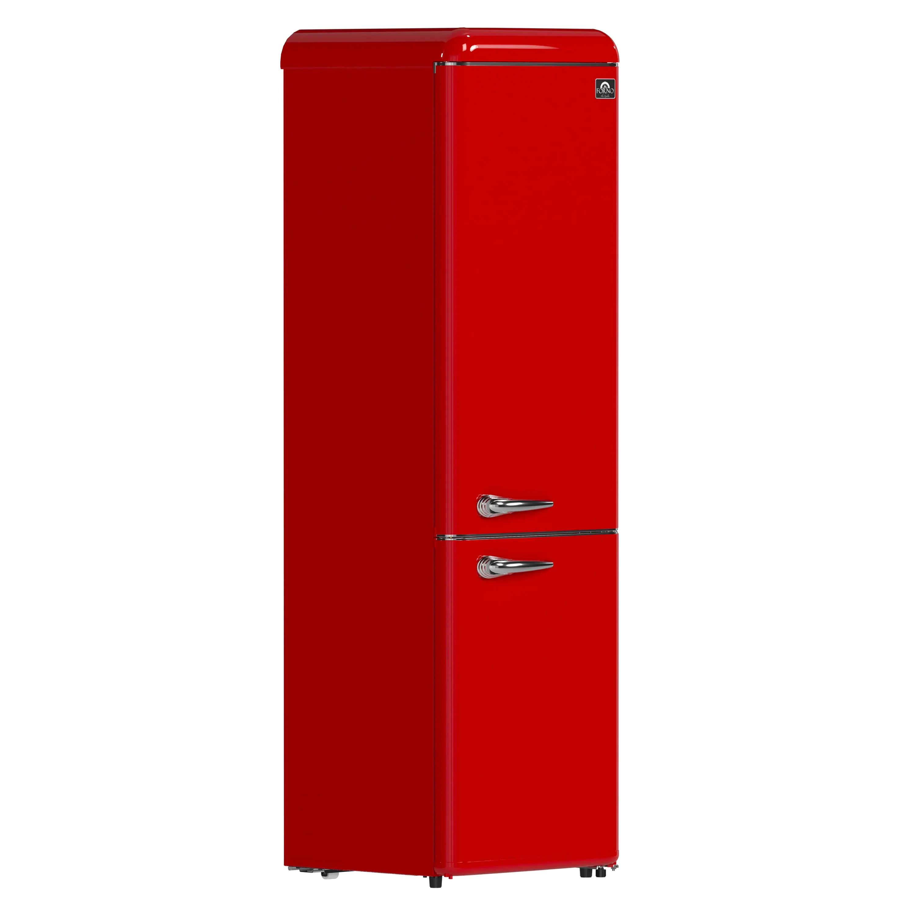 Forno Storico 22-Inch 9 Cu.Ft. Retro Bottom Freezer Refrigerator in Red with Copper-Tone Handle (FFFFD1745-22RED) - Image 2