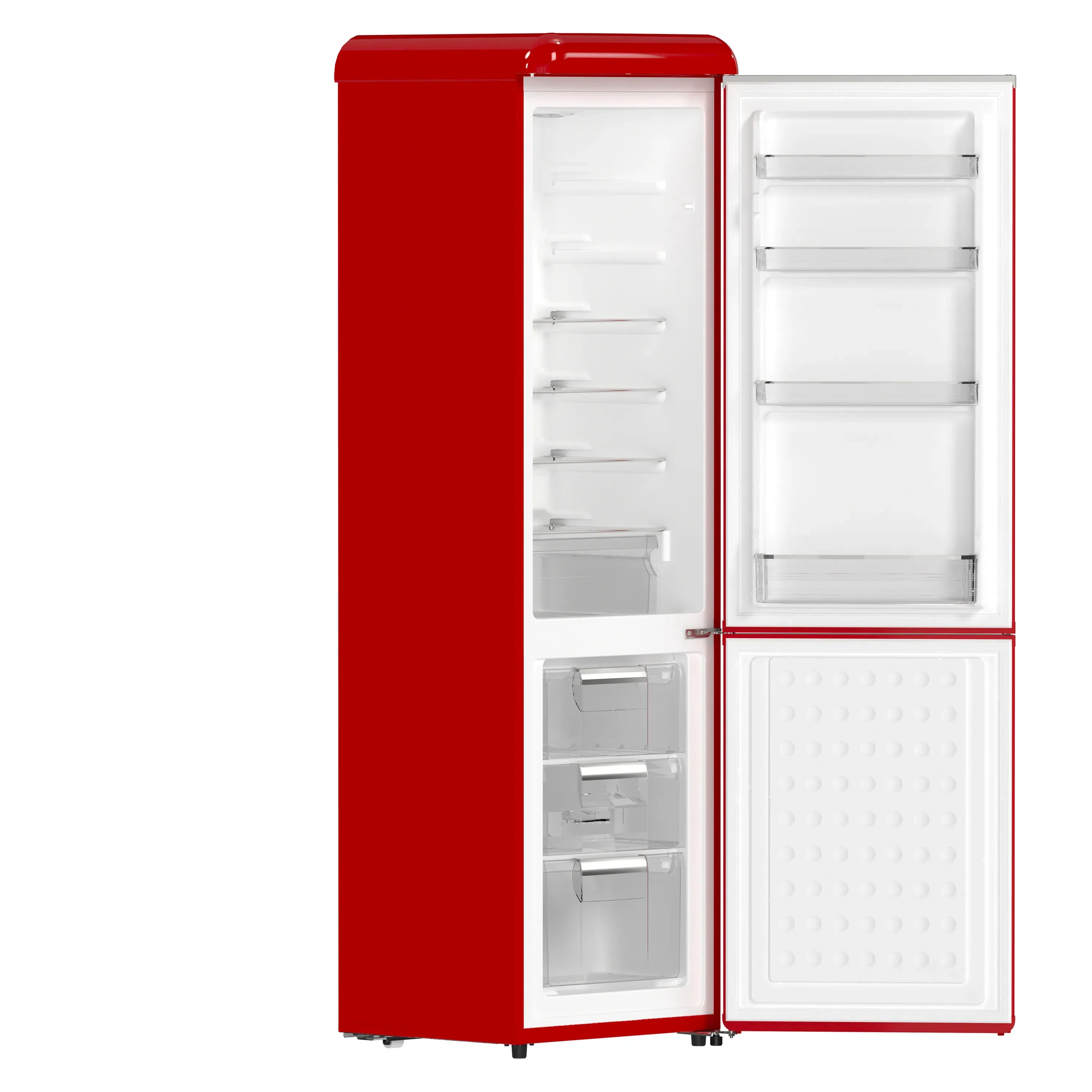 Forno Storico 22-Inch 9 Cu.Ft. Retro Bottom Freezer Refrigerator in Red with Copper-Tone Handle (FFFFD1745-22RED) - Image 4