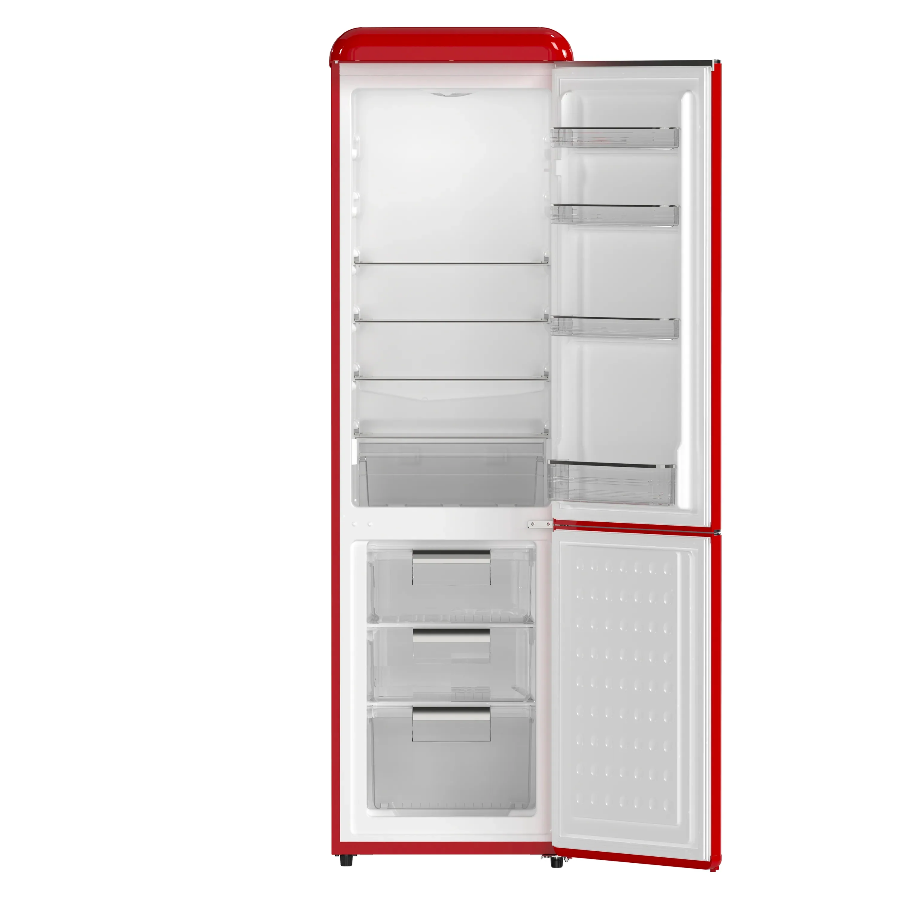 Forno Storico 22-Inch 9 Cu.Ft. Retro Bottom Freezer Refrigerator in Red with Copper-Tone Handle (FFFFD1745-22RED) - Image 5