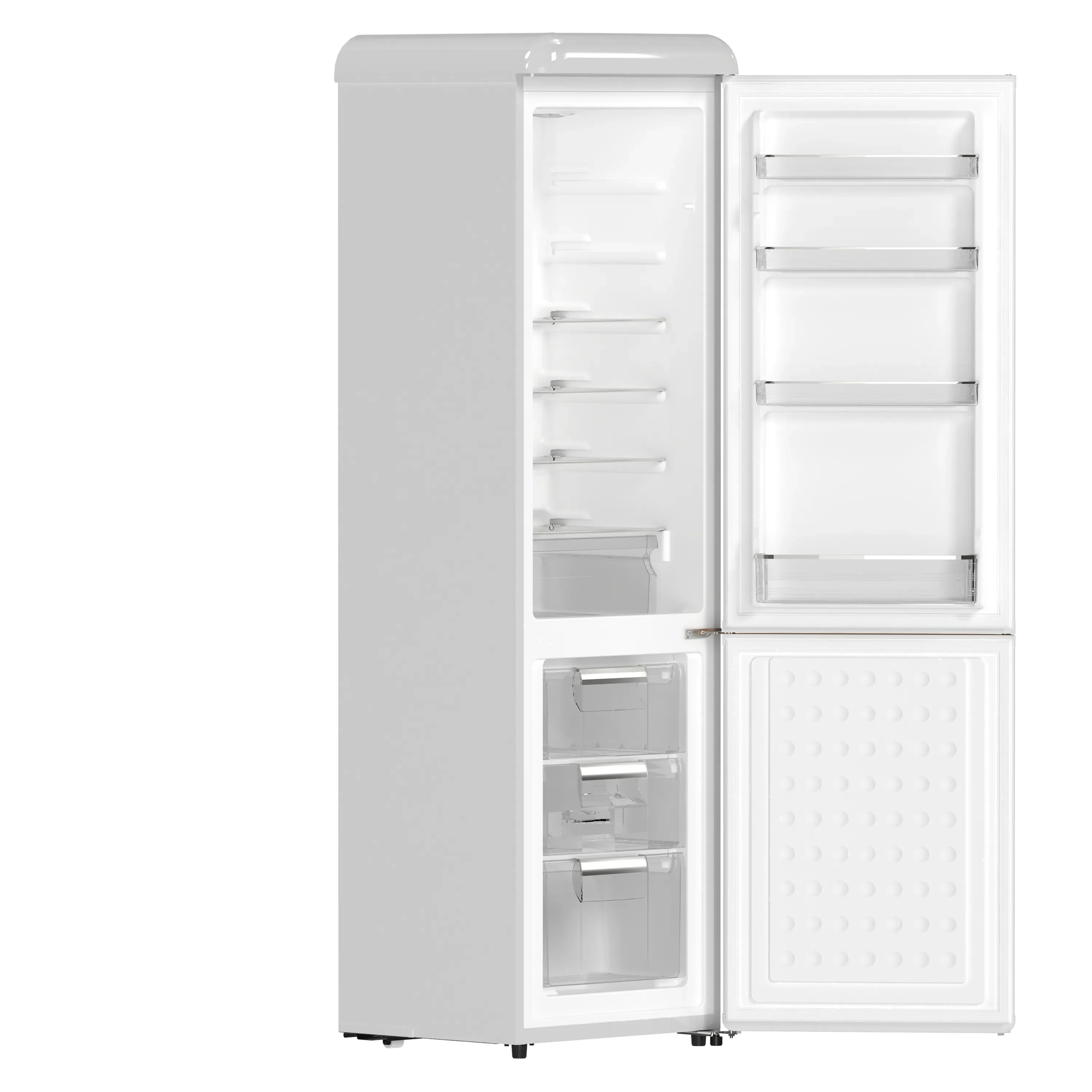 Forno Storico 22-Inch 9 Cu.Ft. Retro Bottom Freezer Refrigerator in White with Copper-Tone Handle (FFFFD1745-22WHT) - Image 3