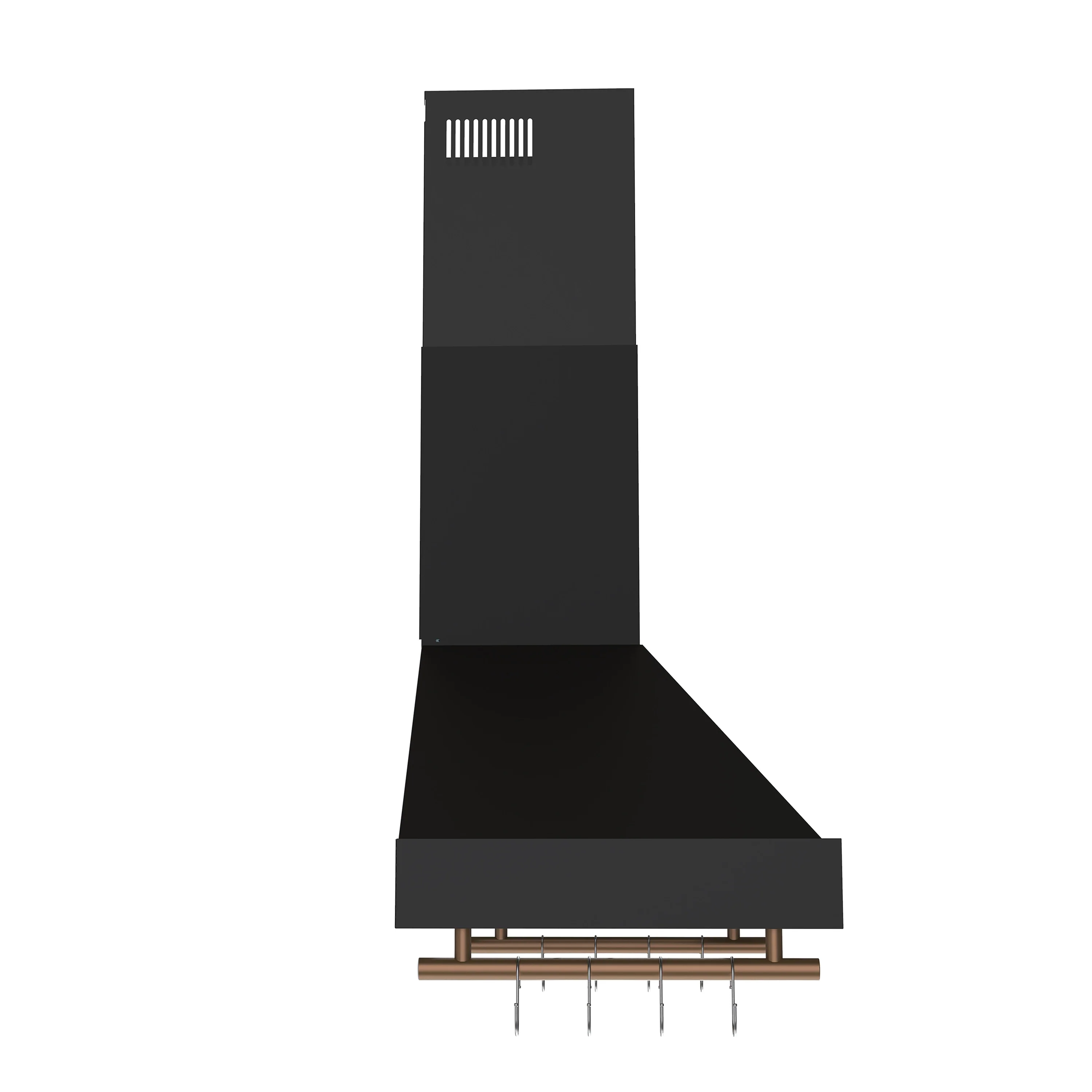 Forno Venezia 30-Inch Wall-Mounted Range Hood in Black with Antique Brass Trim (FRHWM5503-30BLK) - Image 3