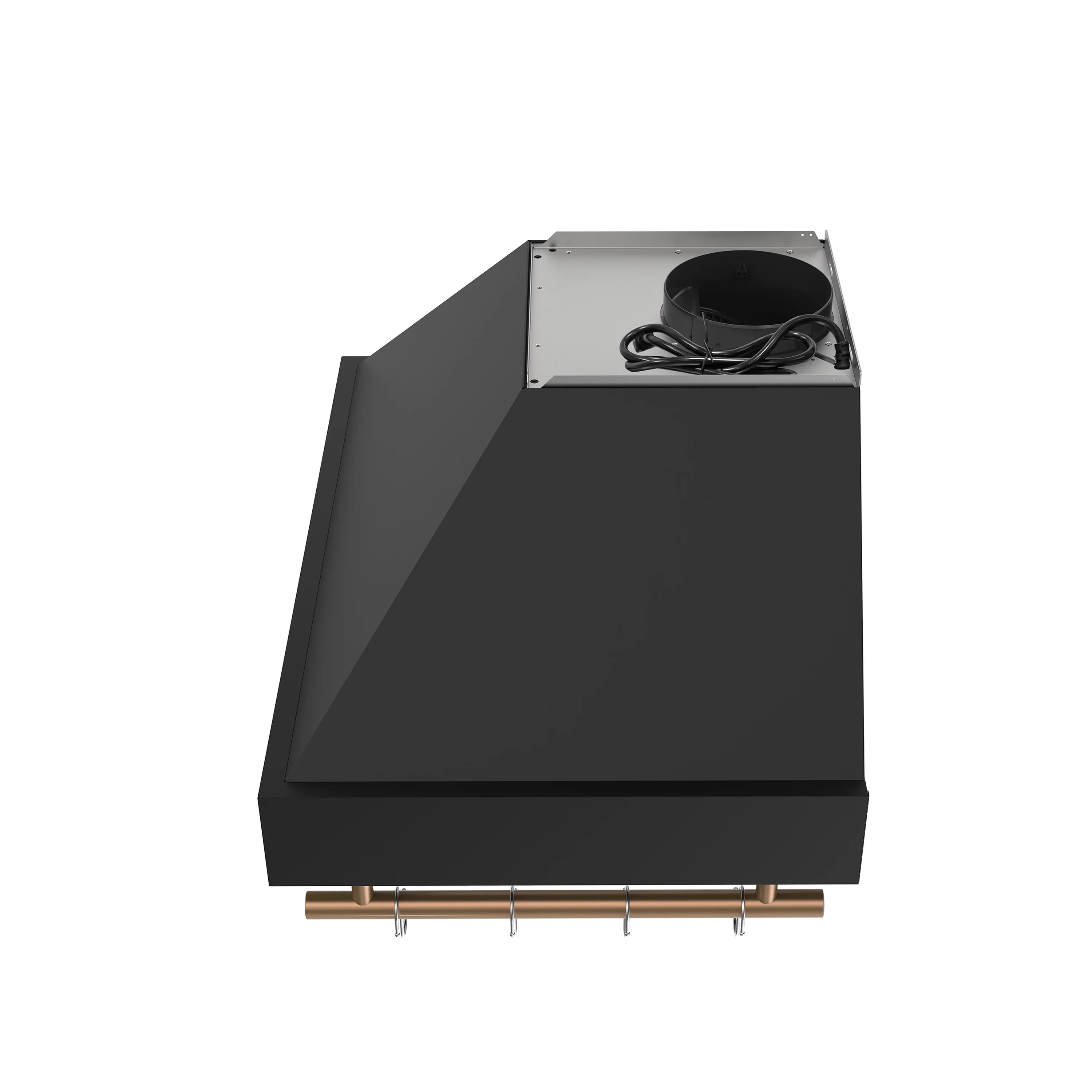 Forno Venezia 30-Inch Wall-Mounted Range Hood in Black with Antique Brass Trim (FRHWM5503-30BLK) - Image 7