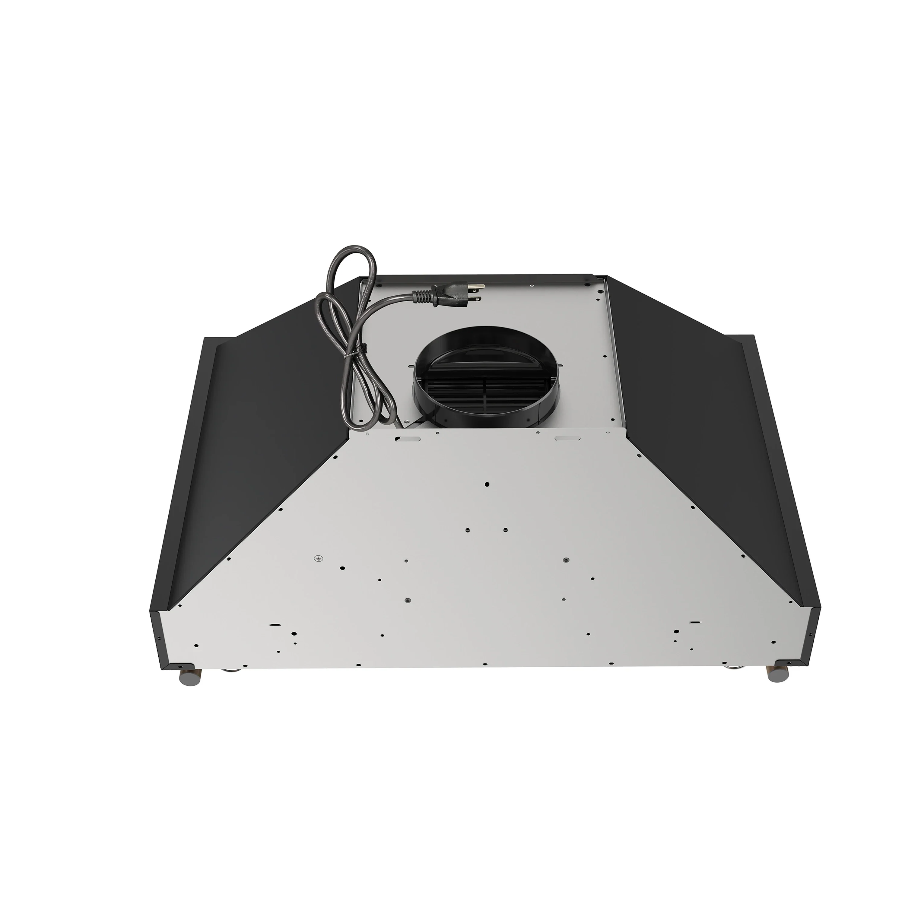 Forno Venezia 30-Inch Wall-Mounted Range Hood in Black with Antique Brass Trim (FRHWM5503-30BLK) - Image 8