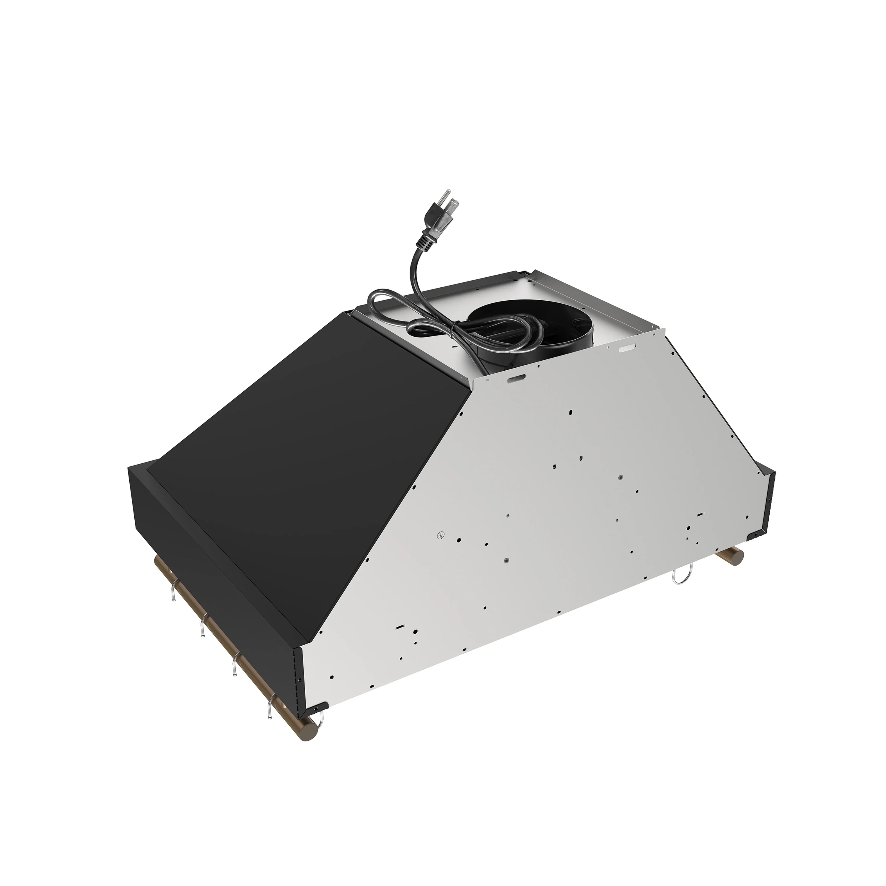Forno Venezia 30-Inch Wall-Mounted Range Hood in Black with Antique Brass Trim (FRHWM5503-30BLK) - Image 9