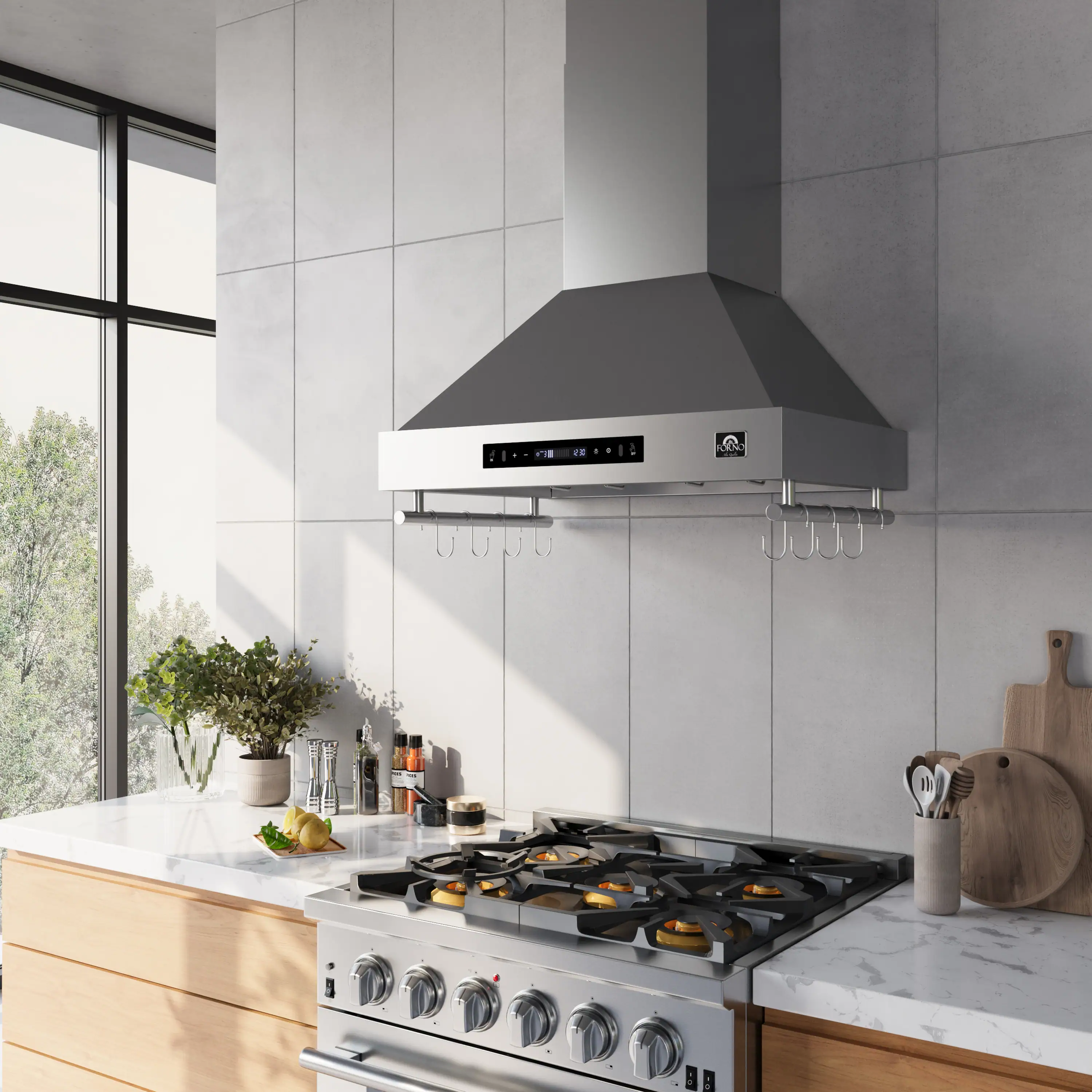 Forno Venezia 30-Inch Wall-Mounted Range Hood in Stainless Steel (FRHWM5503-30) - Image 2