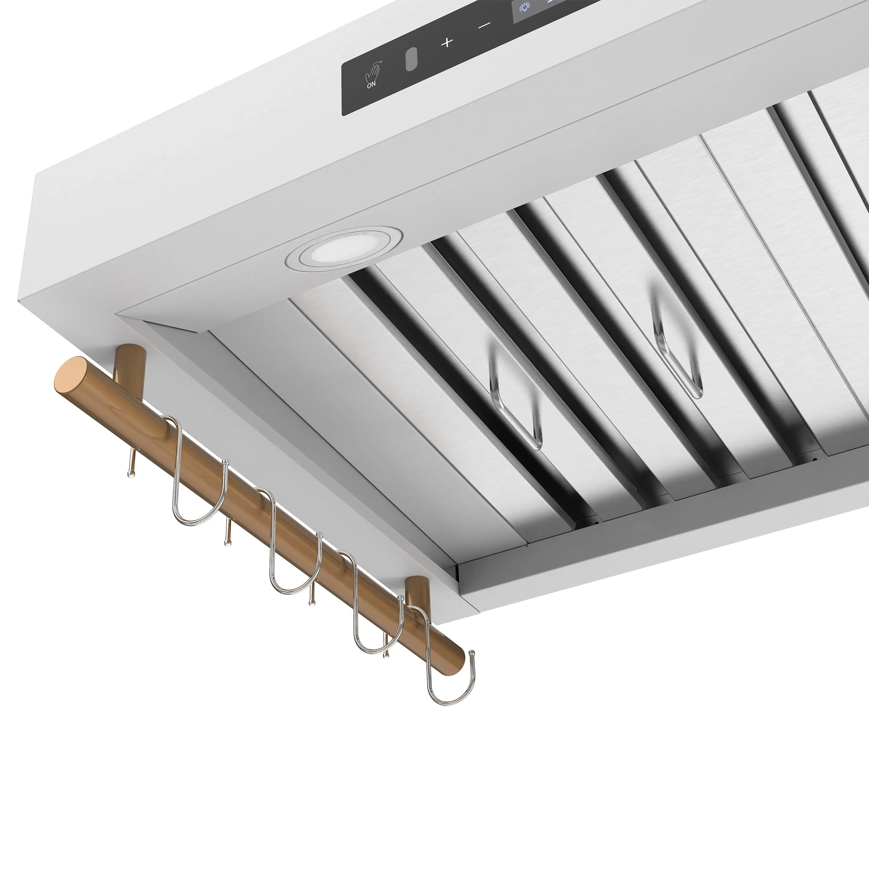 Forno Venezia 30-Inch Wall-Mounted Range Hood in White with Antique Brass Trim (FRHWM5503-30WHT) - Image 5