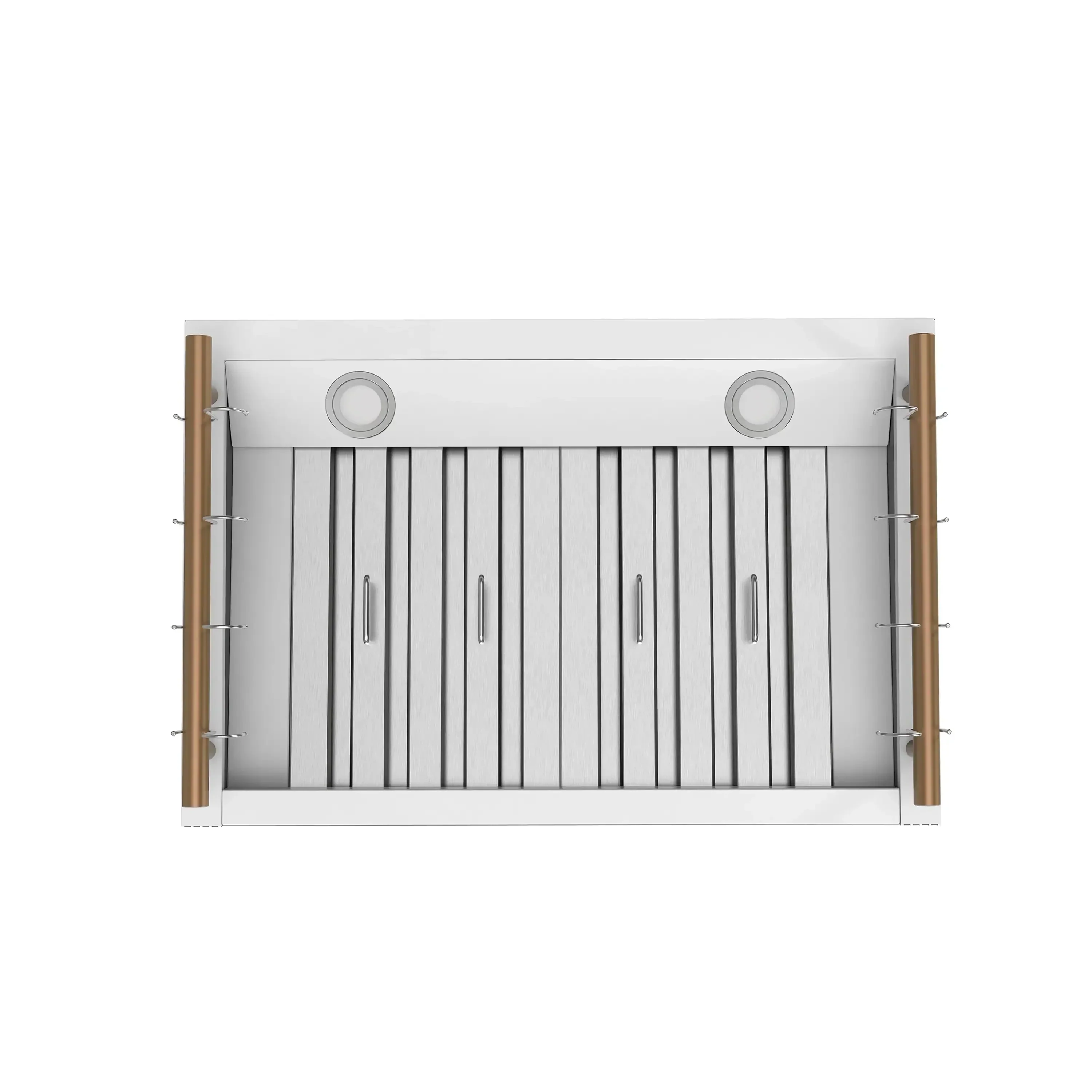 Forno Venezia 30-Inch Wall-Mounted Range Hood in White with Antique Brass Trim (FRHWM5503-30WHT) - Image 6