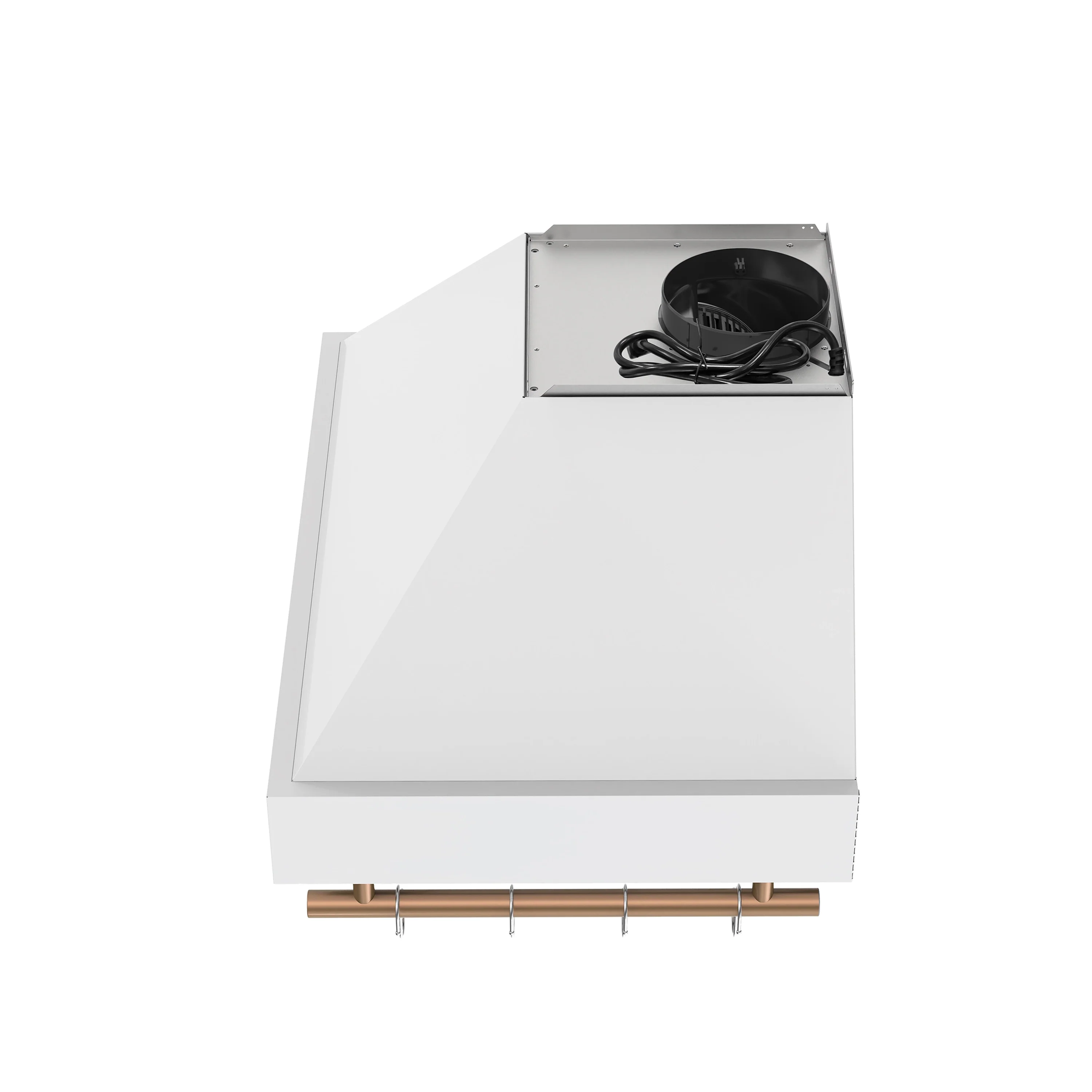 Forno Venezia 30-Inch Wall-Mounted Range Hood in White with Antique Brass Trim (FRHWM5503-30WHT) - Image 7