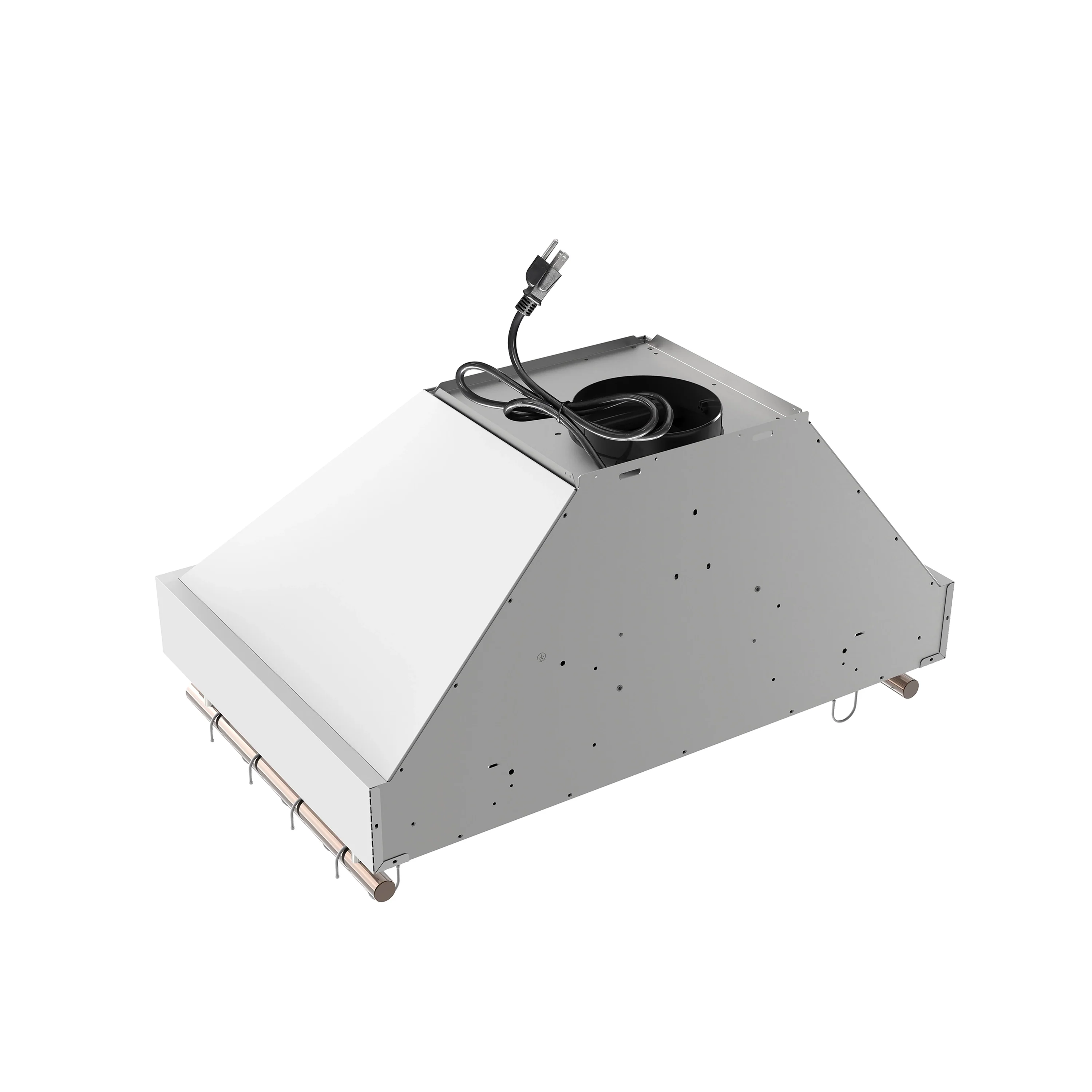 Forno Venezia 30-Inch Wall-Mounted Range Hood in White with Antique Brass Trim (FRHWM5503-30WHT) - Image 9