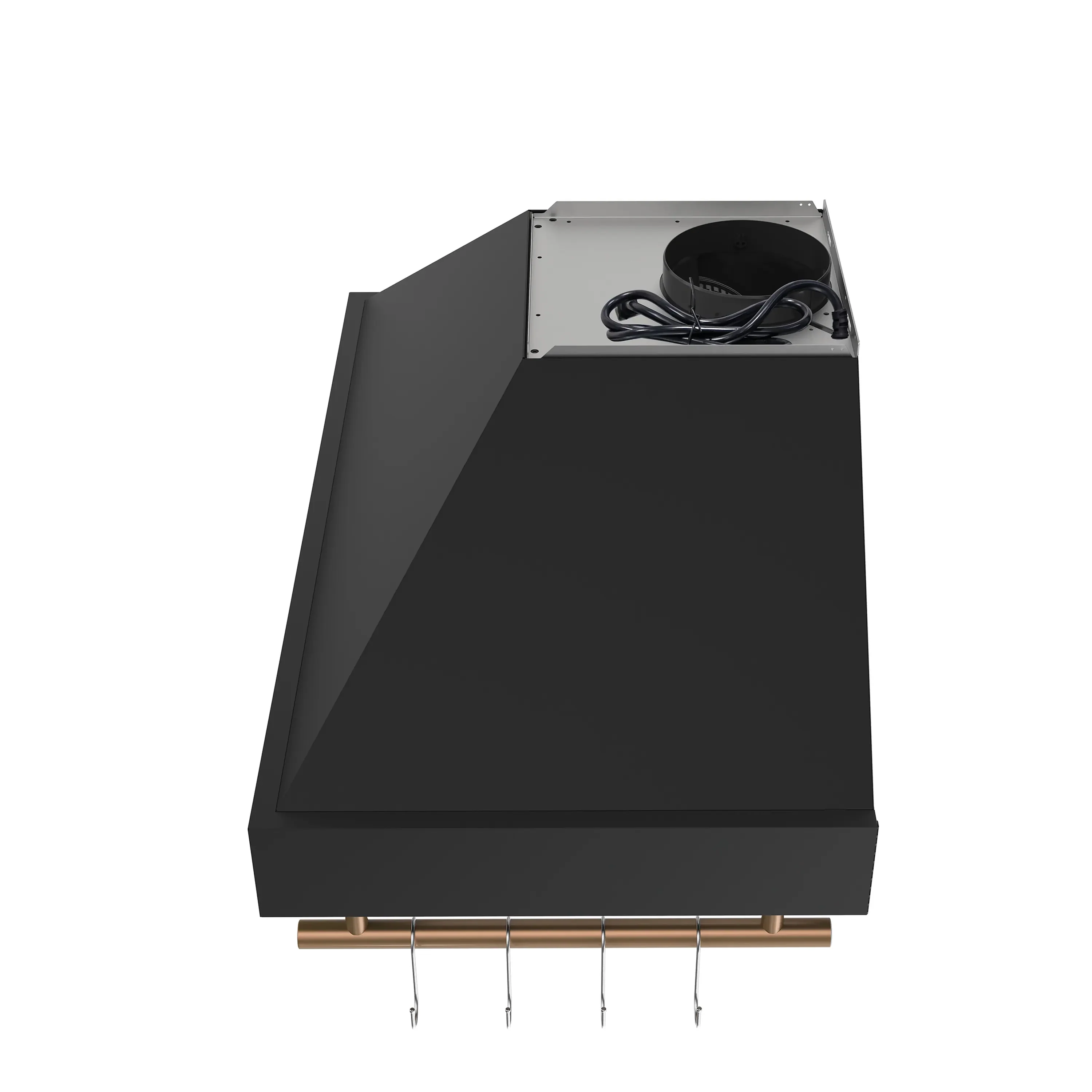Forno Venezia 36-Inch Wall-Mounted Range Hood in Black with Antique Brass Trim (FRHWM5503-36BLK) - Image 7