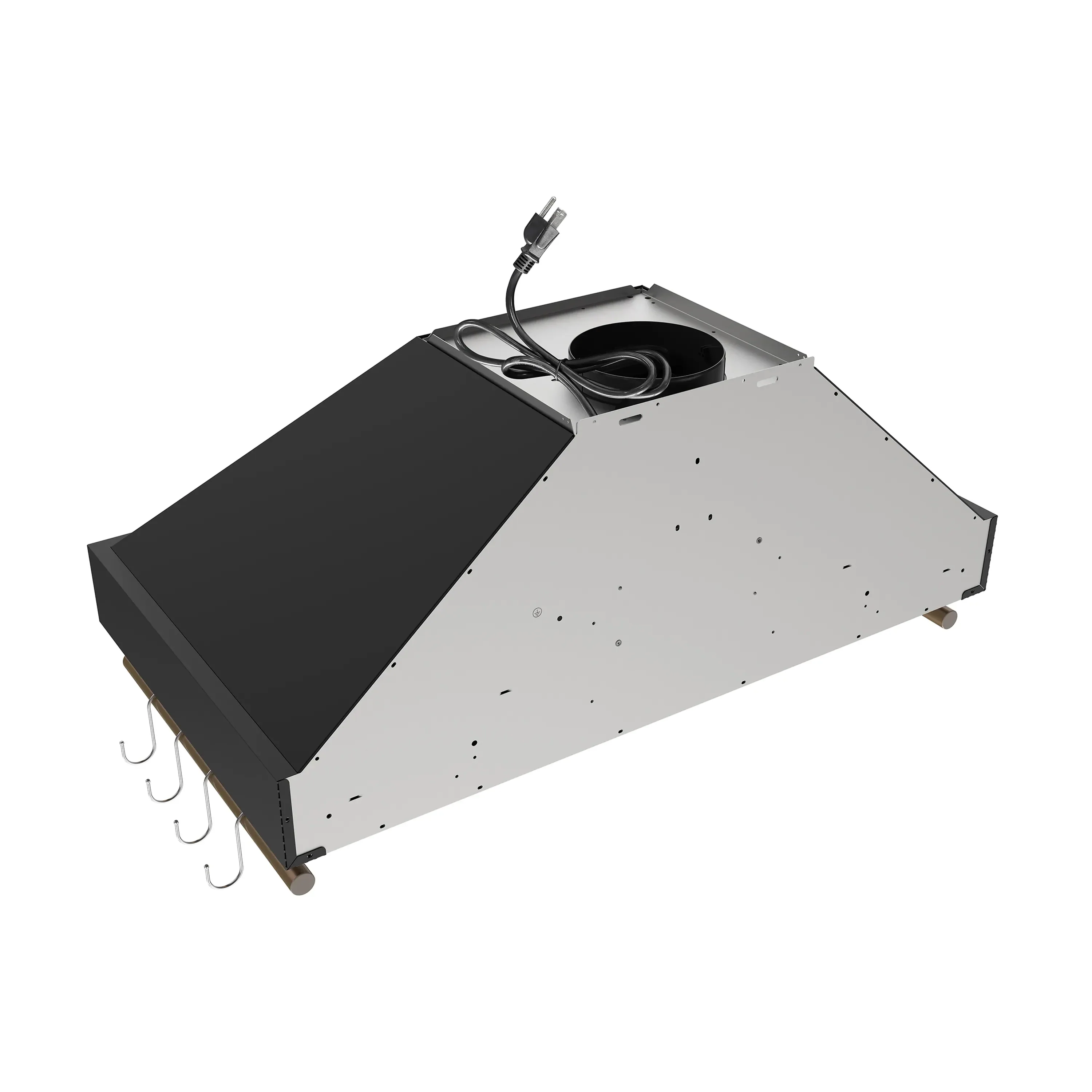 Forno Venezia 36-Inch Wall-Mounted Range Hood in Black with Antique Brass Trim (FRHWM5503-36BLK) - Image 8
