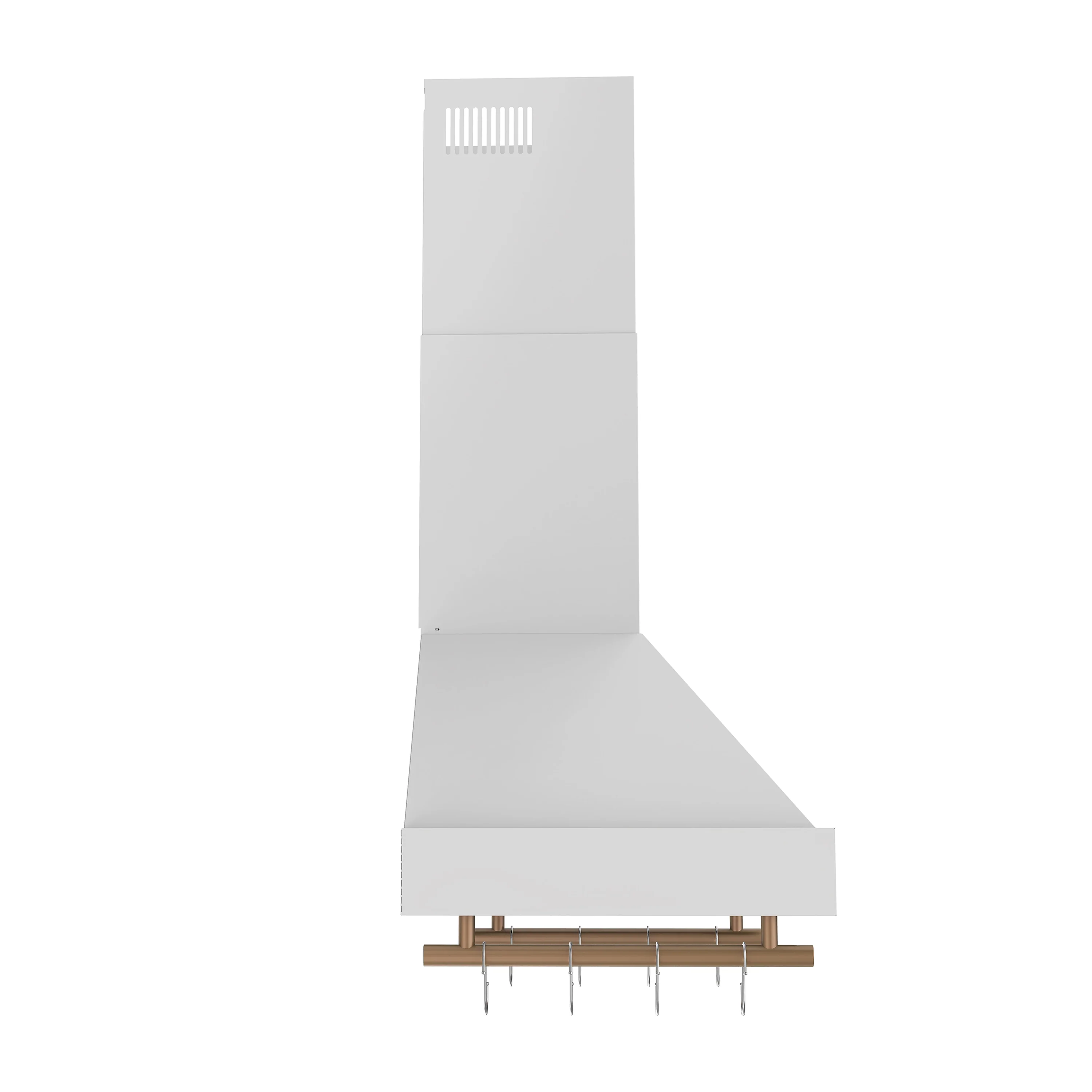 Forno Venezia 36-Inch Wall-Mounted Range Hood in White with Antique Brass Trim (FRHWM5503-36WHT) - Image 3