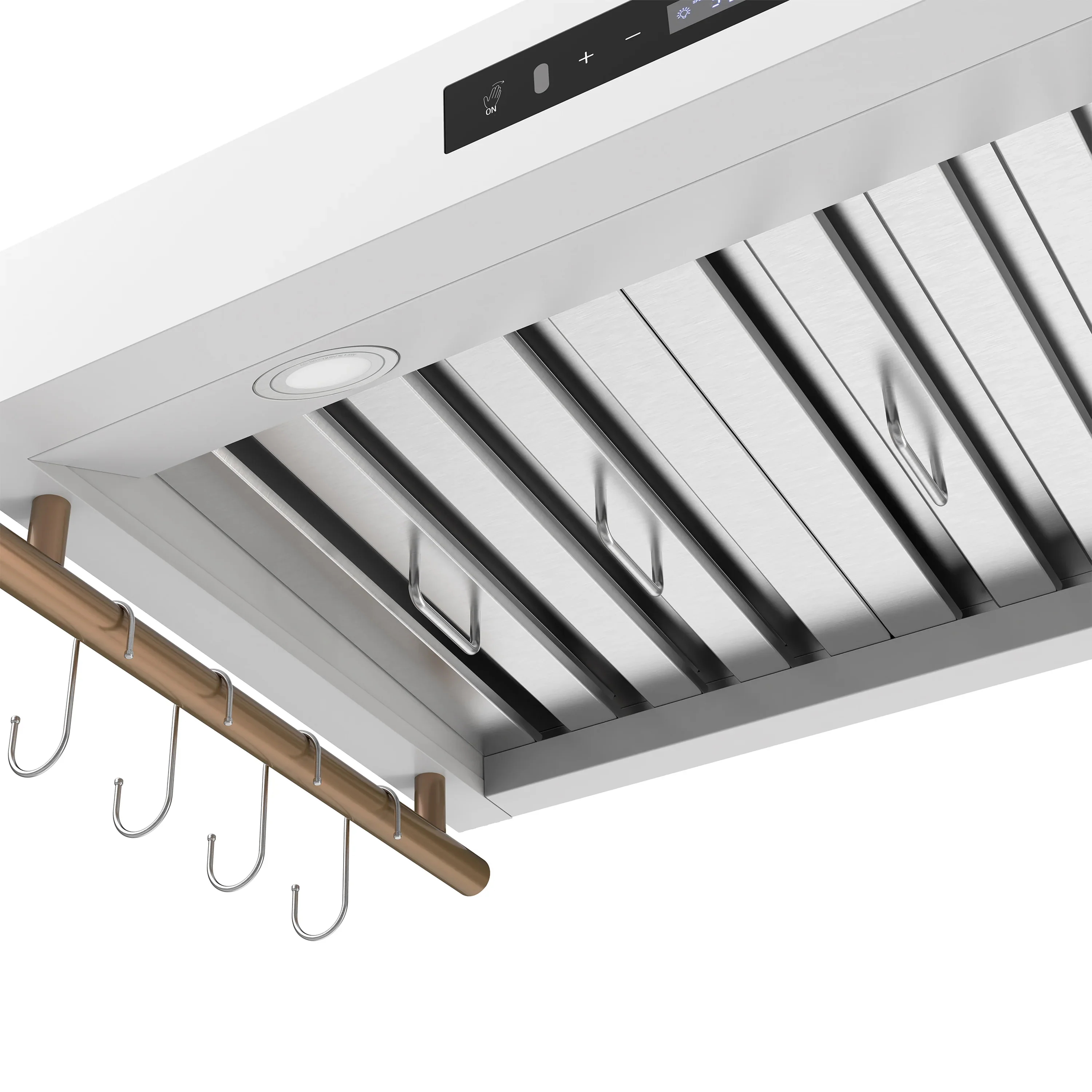 Forno Venezia 36-Inch Wall-Mounted Range Hood in White with Antique Brass Trim (FRHWM5503-36WHT) - Image 5